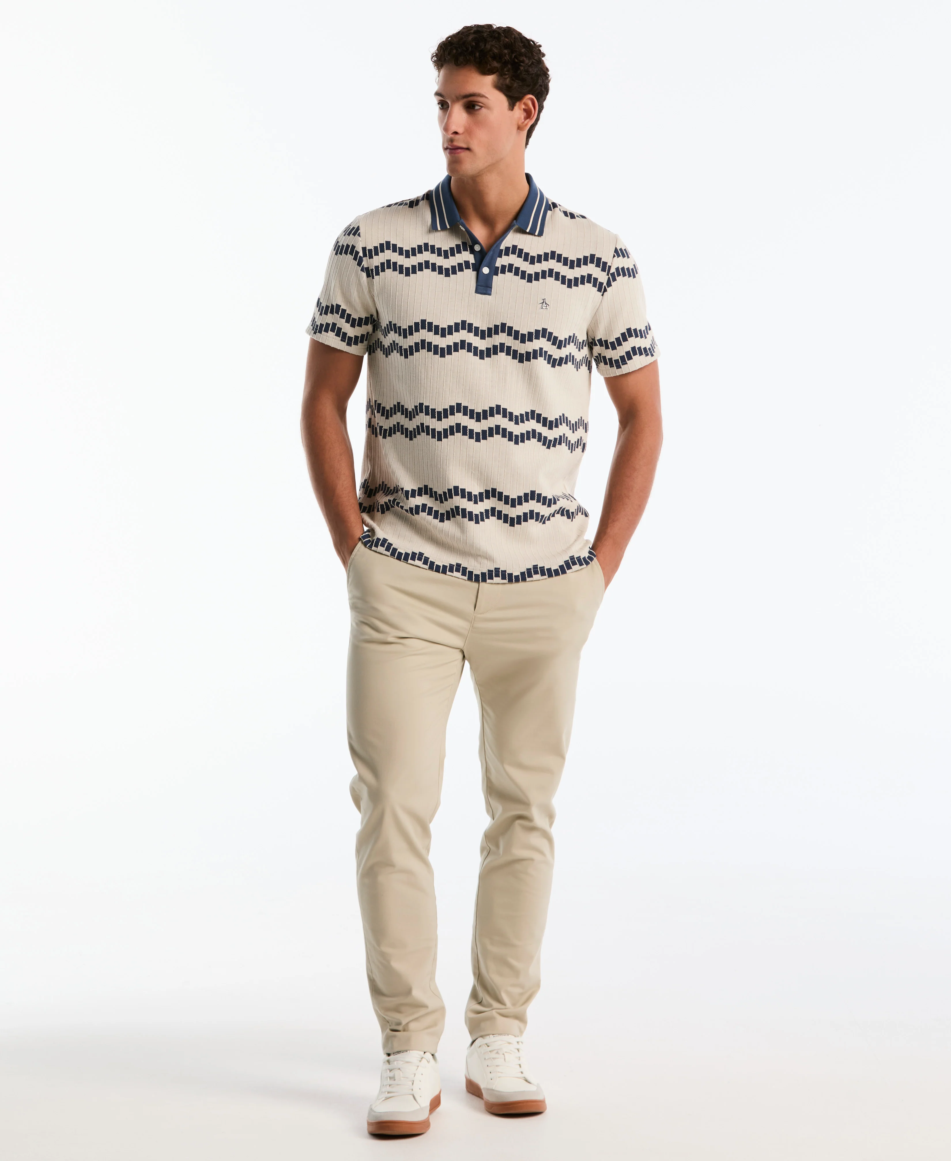 Jacquard Wavy Tiles Polo - Image 4