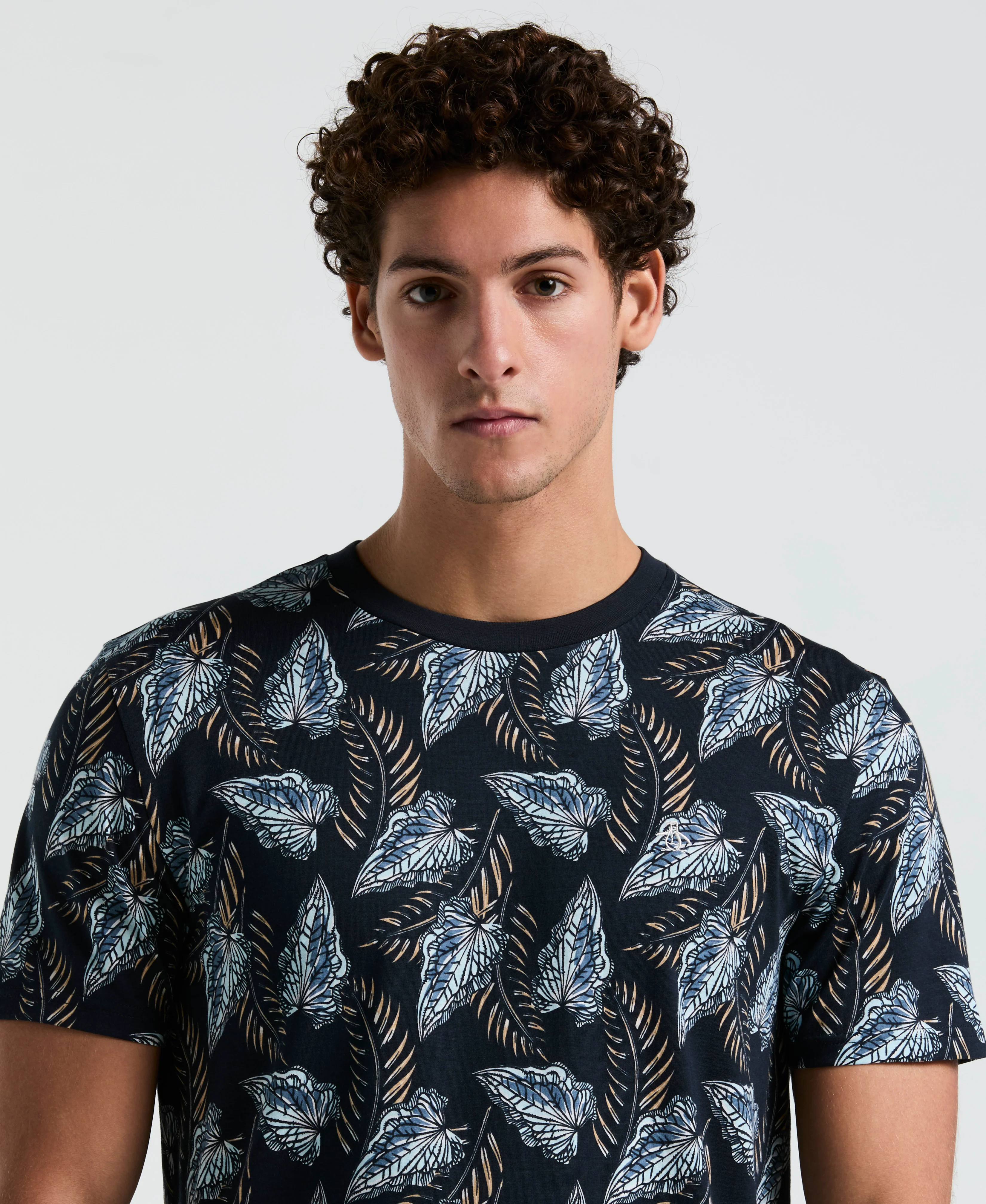 All-Over Leaves Print Jersey Tee - Image 3