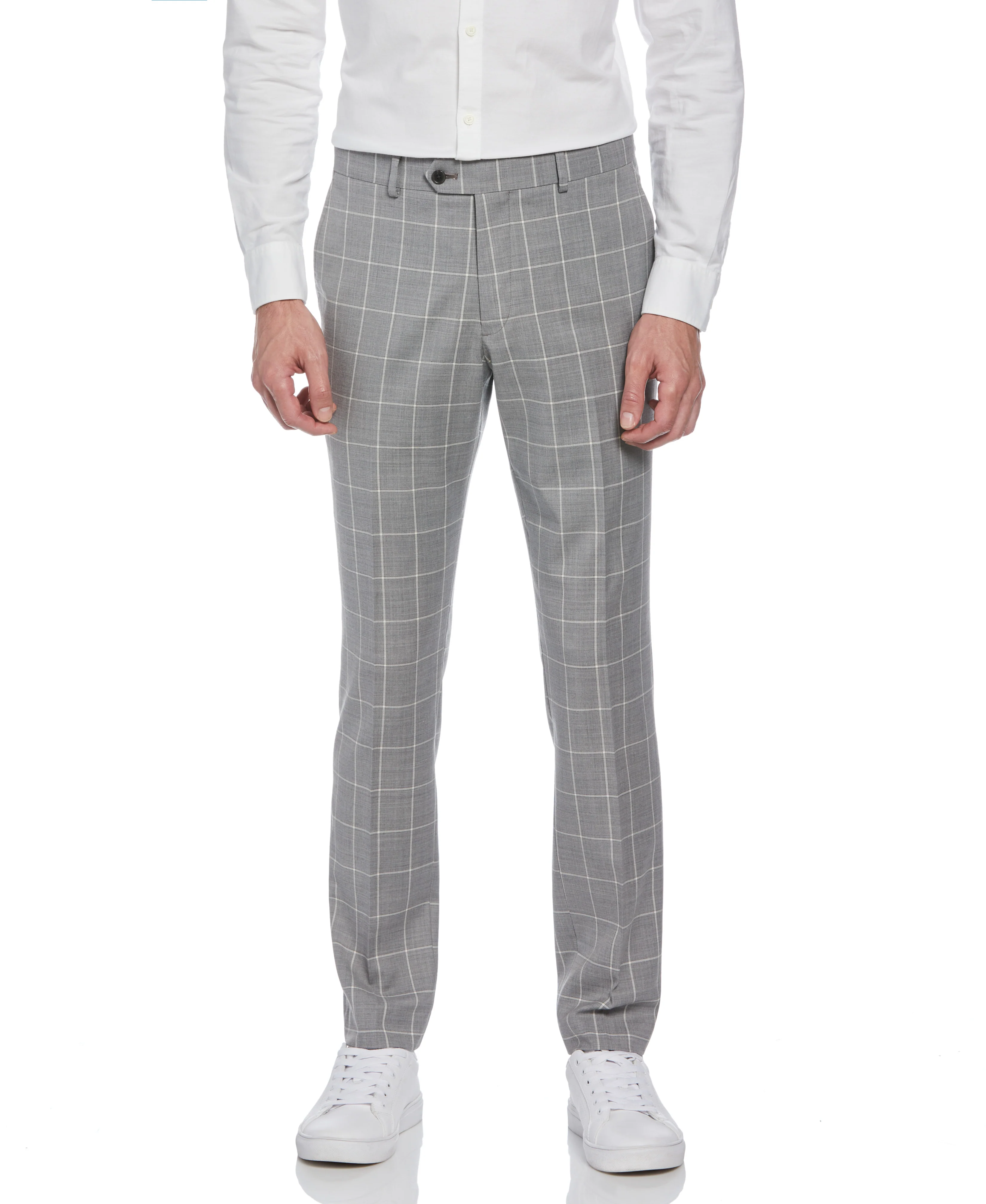 Windowpane Plaid Wool Blend Two Piece Suit - Image 7
