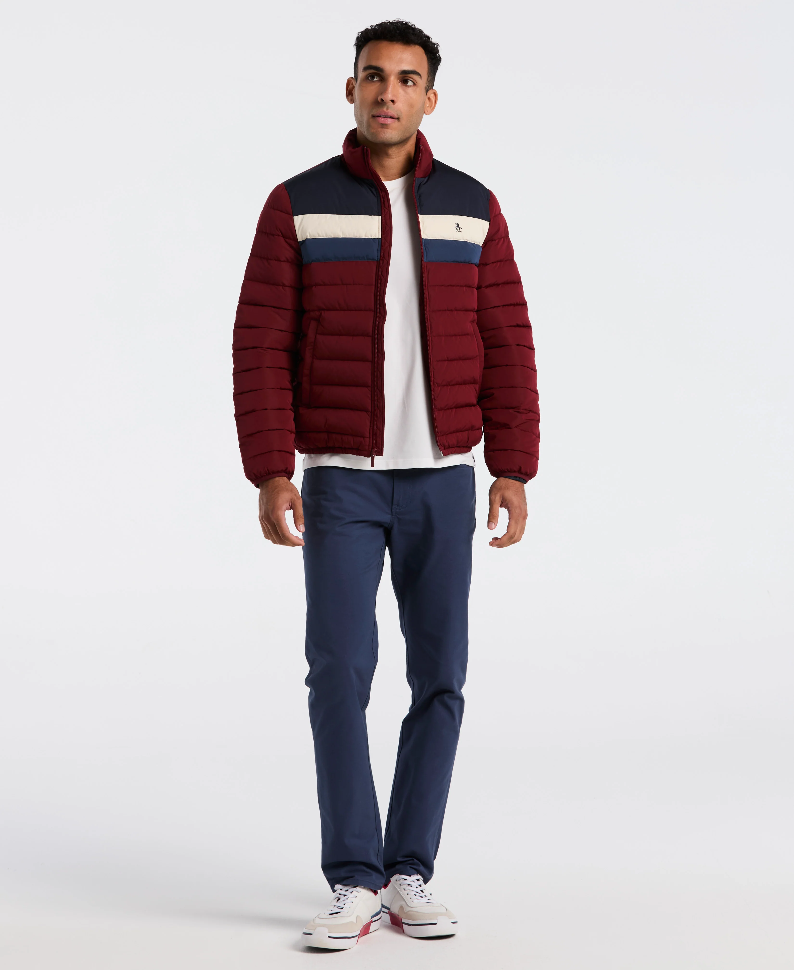 Faux Down Colorblock Puffer Jacket - Image 4