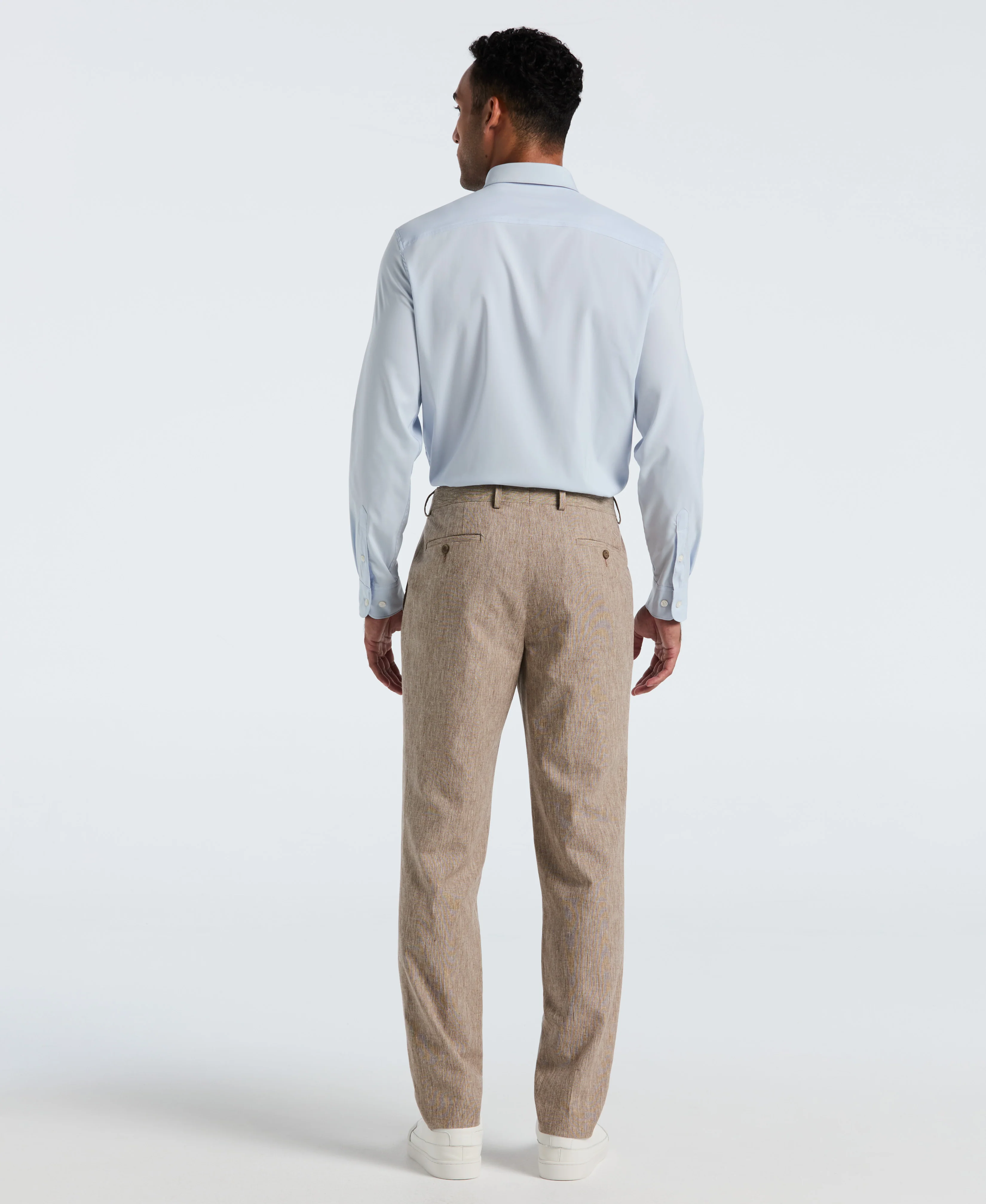 Linen Blend Tan Suit Separate Pant - Image 2