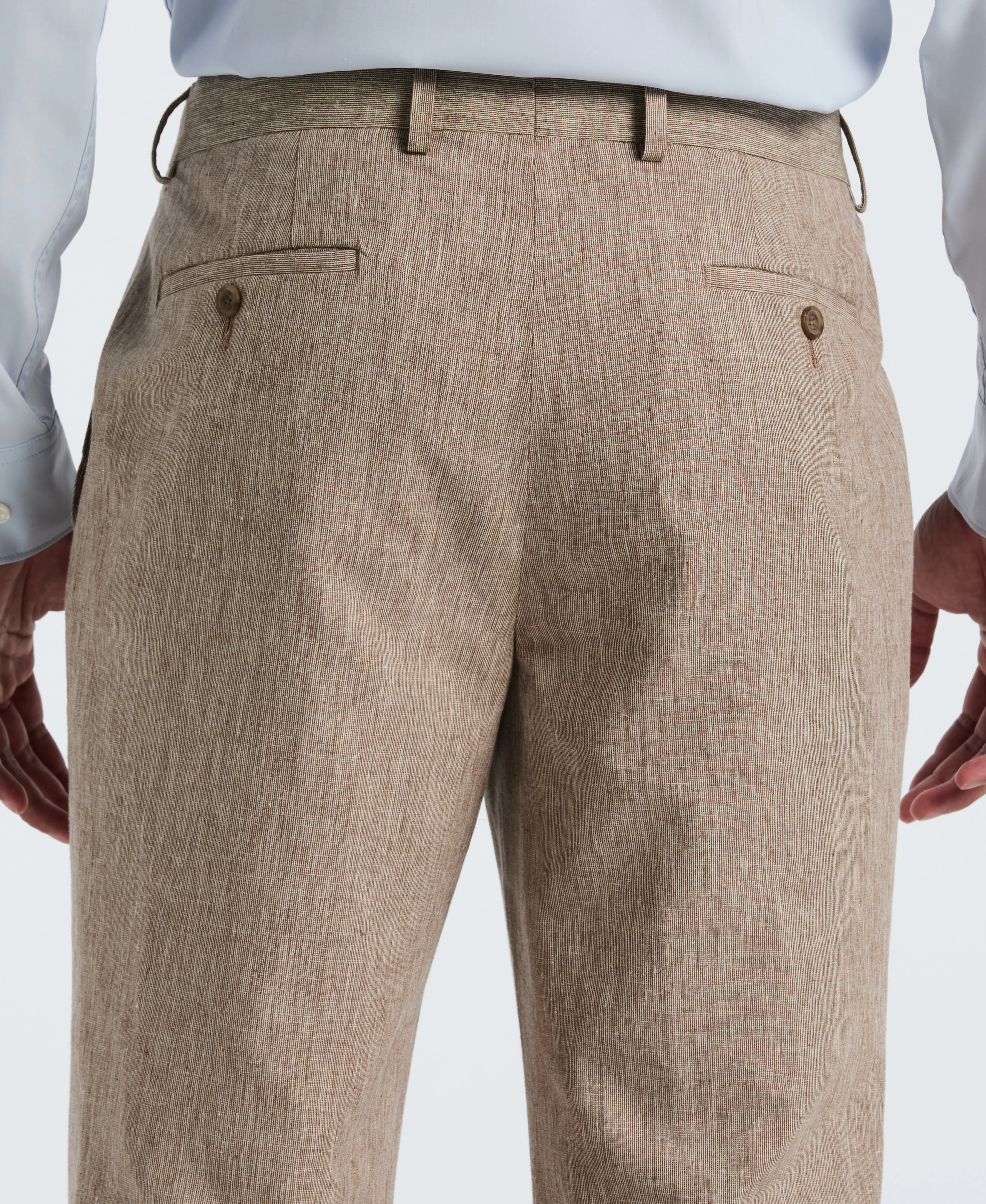Linen Blend Tan Suit Separate Pant - Image 4