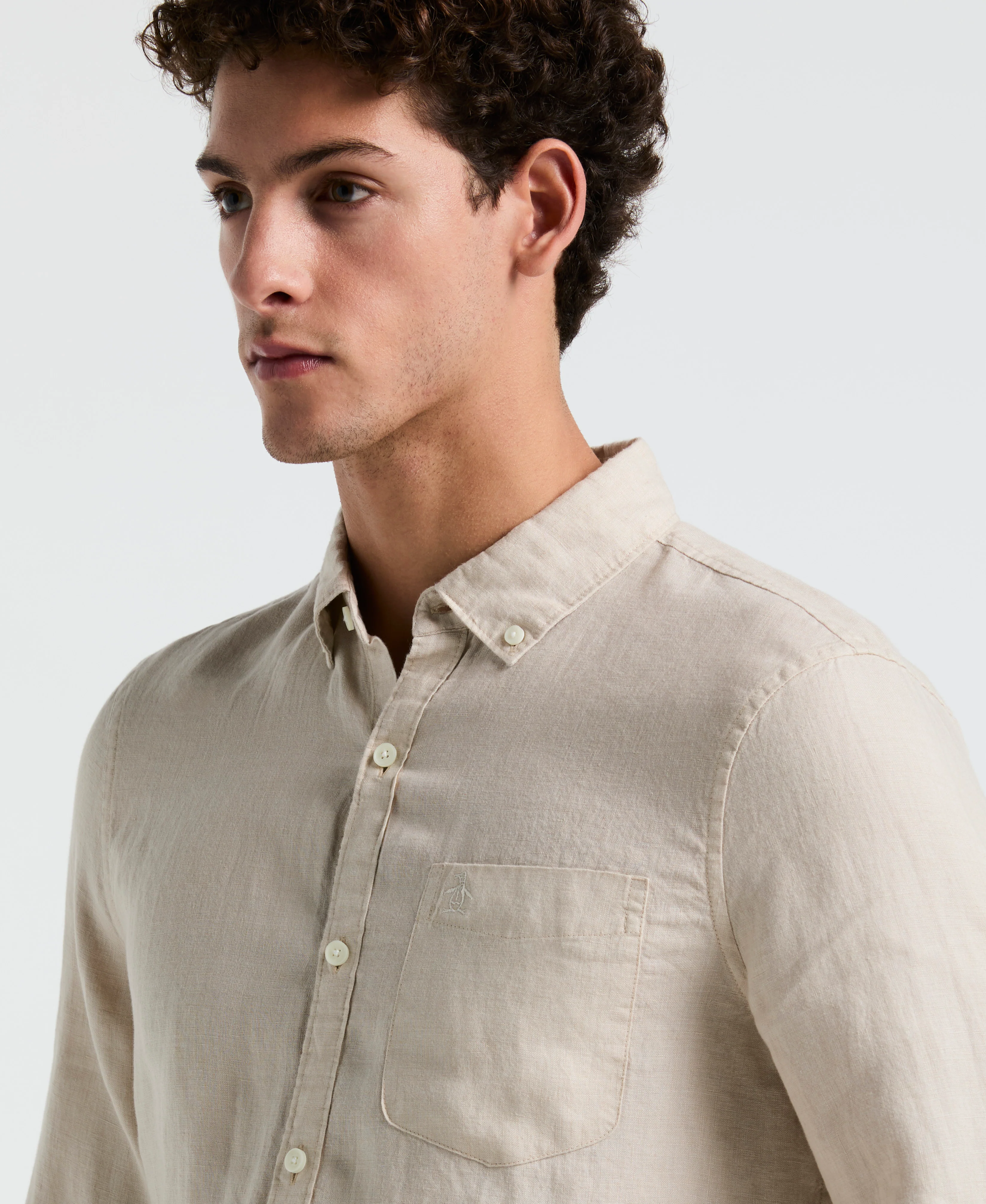 Delave Linen Long Sleeve Pocket Shirt - Image 3