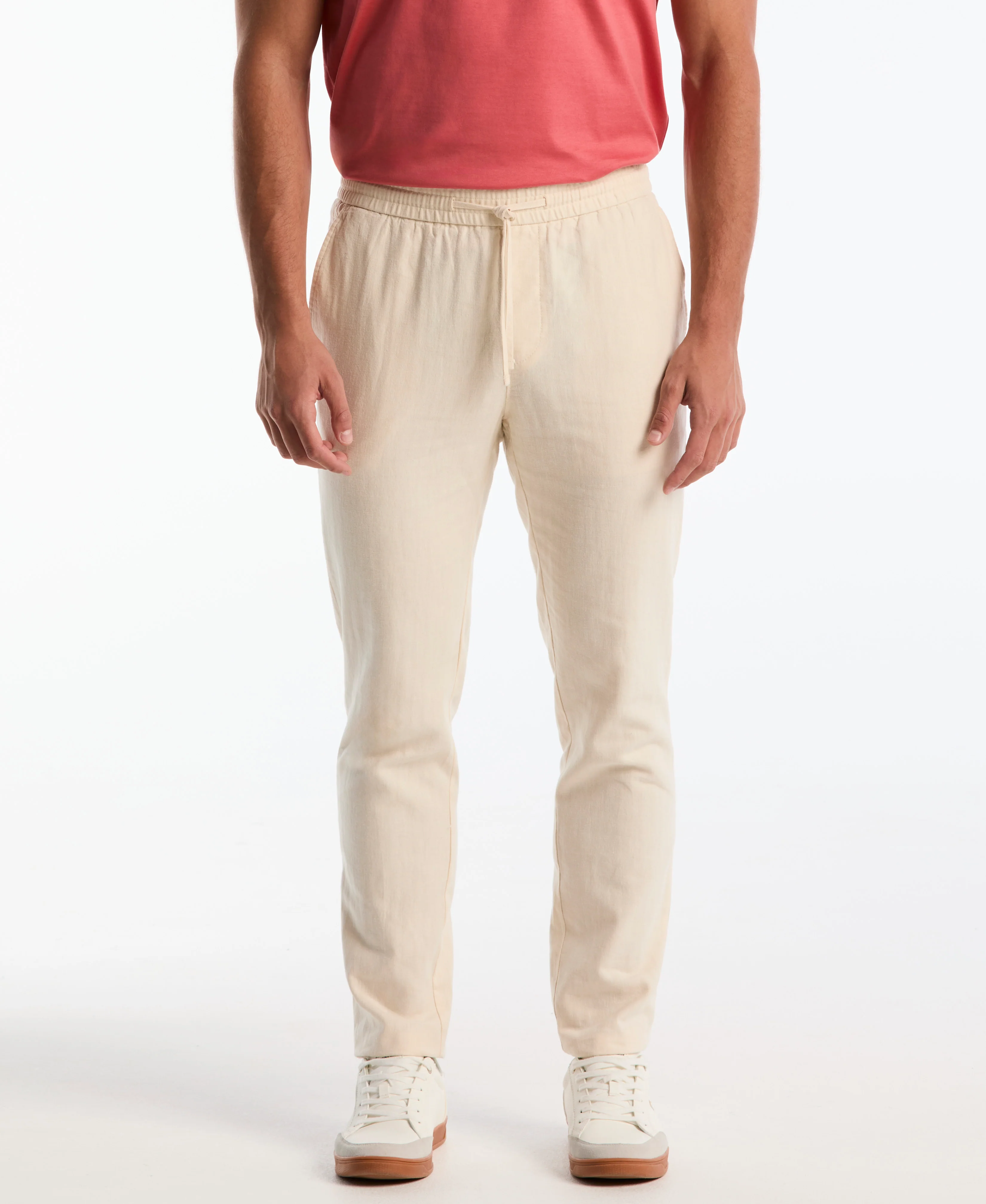 Linen Herringbone Flat Front Pant - Image 3