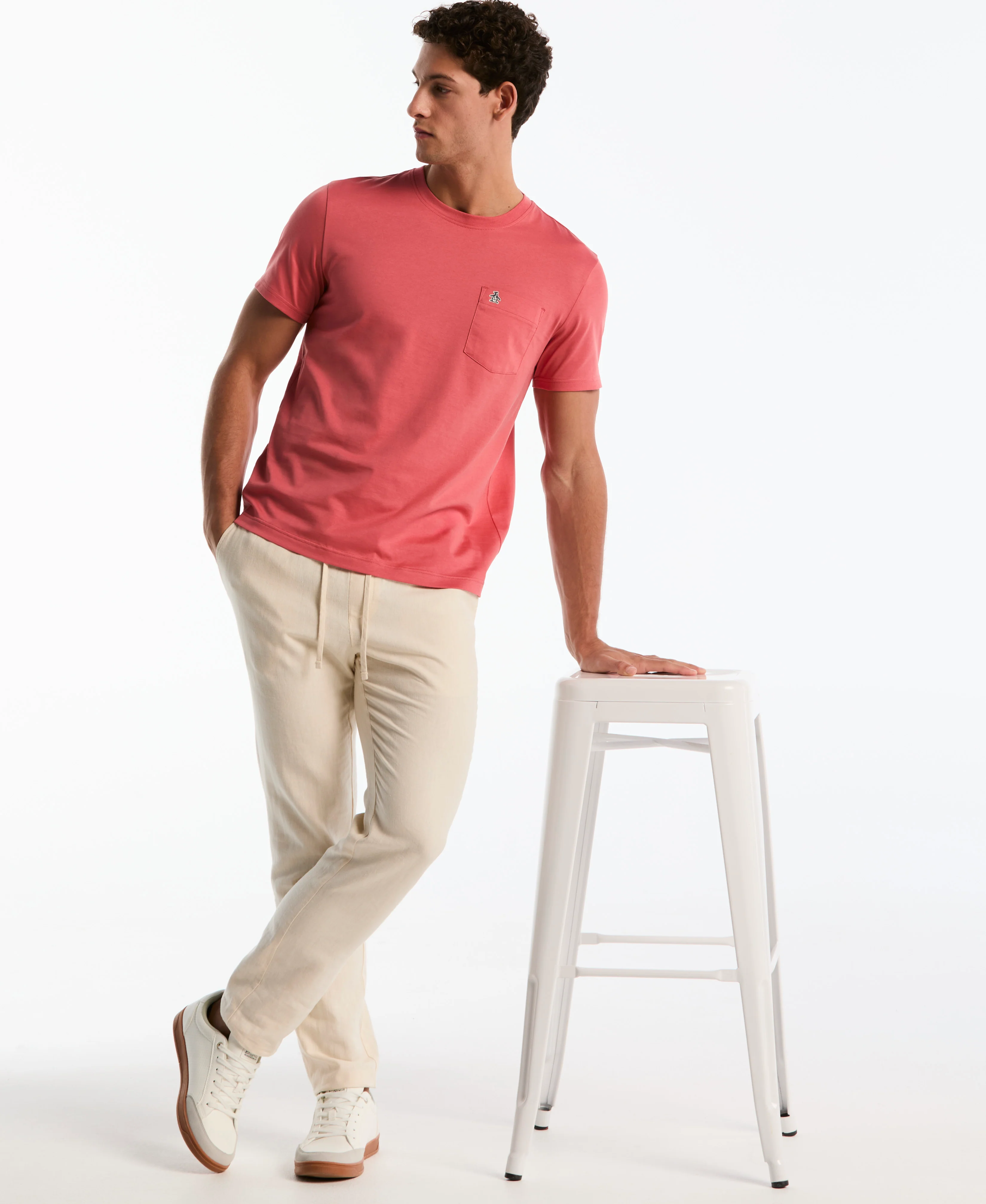 Linen Herringbone Flat Front Pant - Image 5