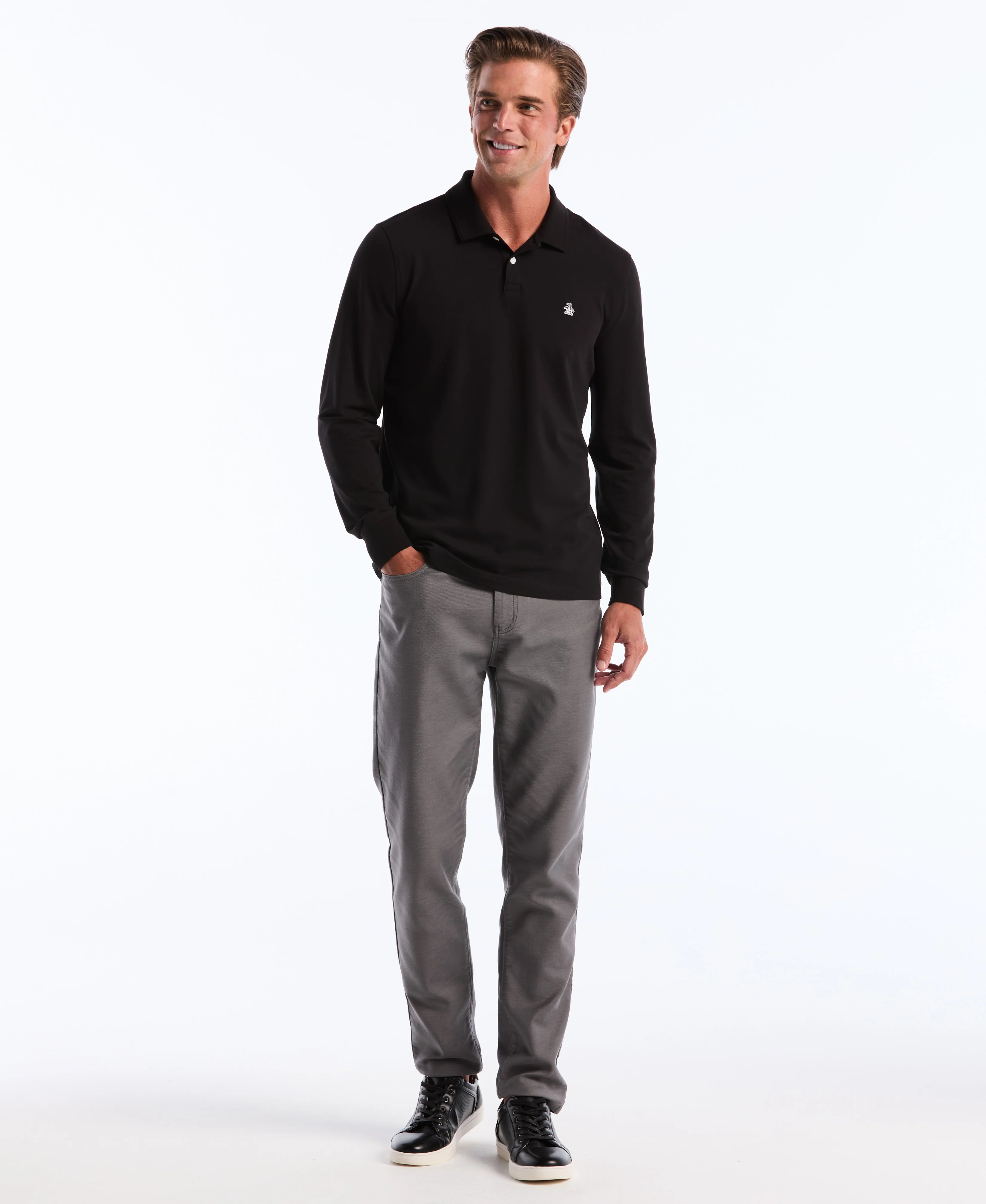 Long Sleeve Pique Polo - Image 4