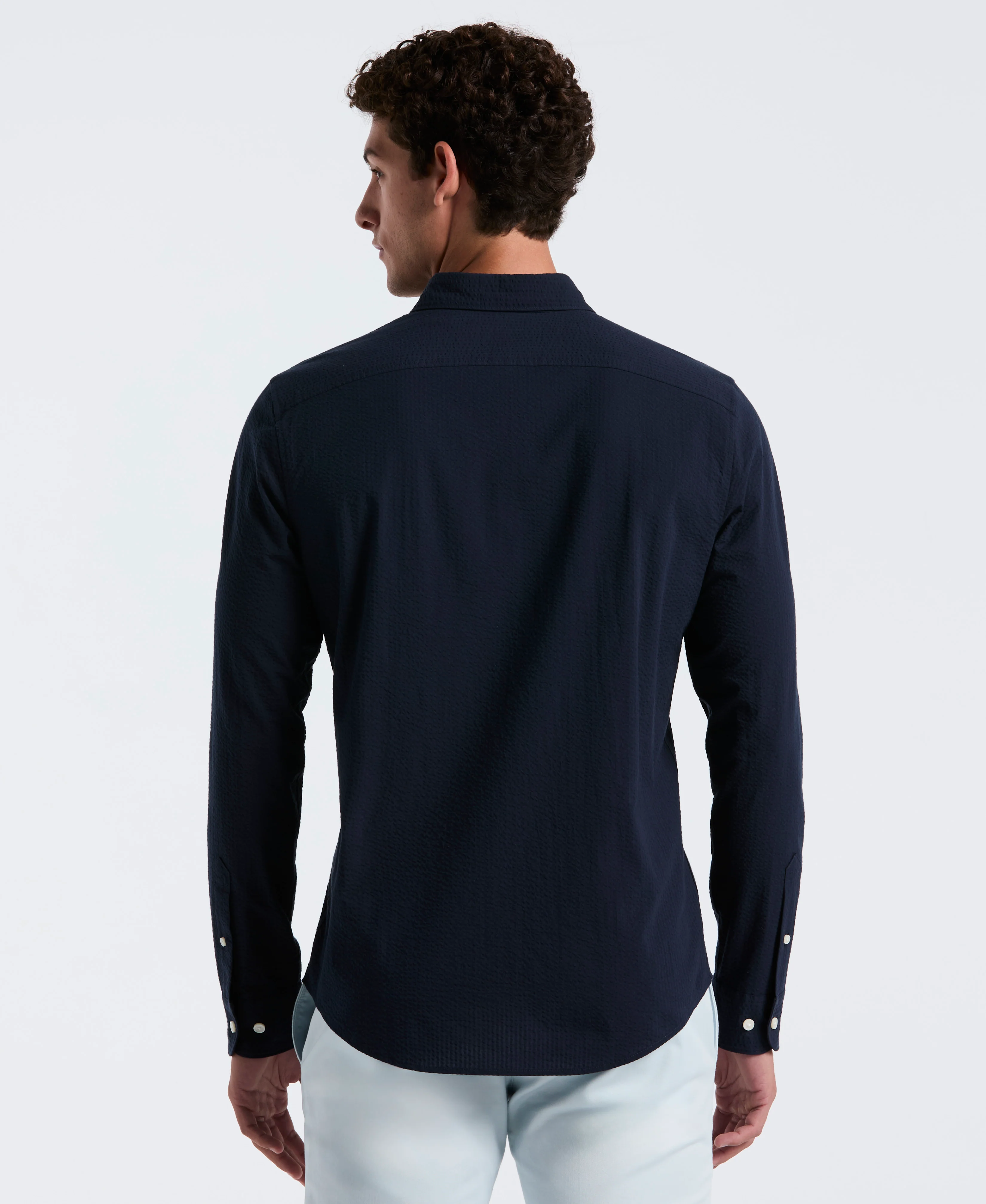 Seersucker Long Sleeve Shirt - Image 10