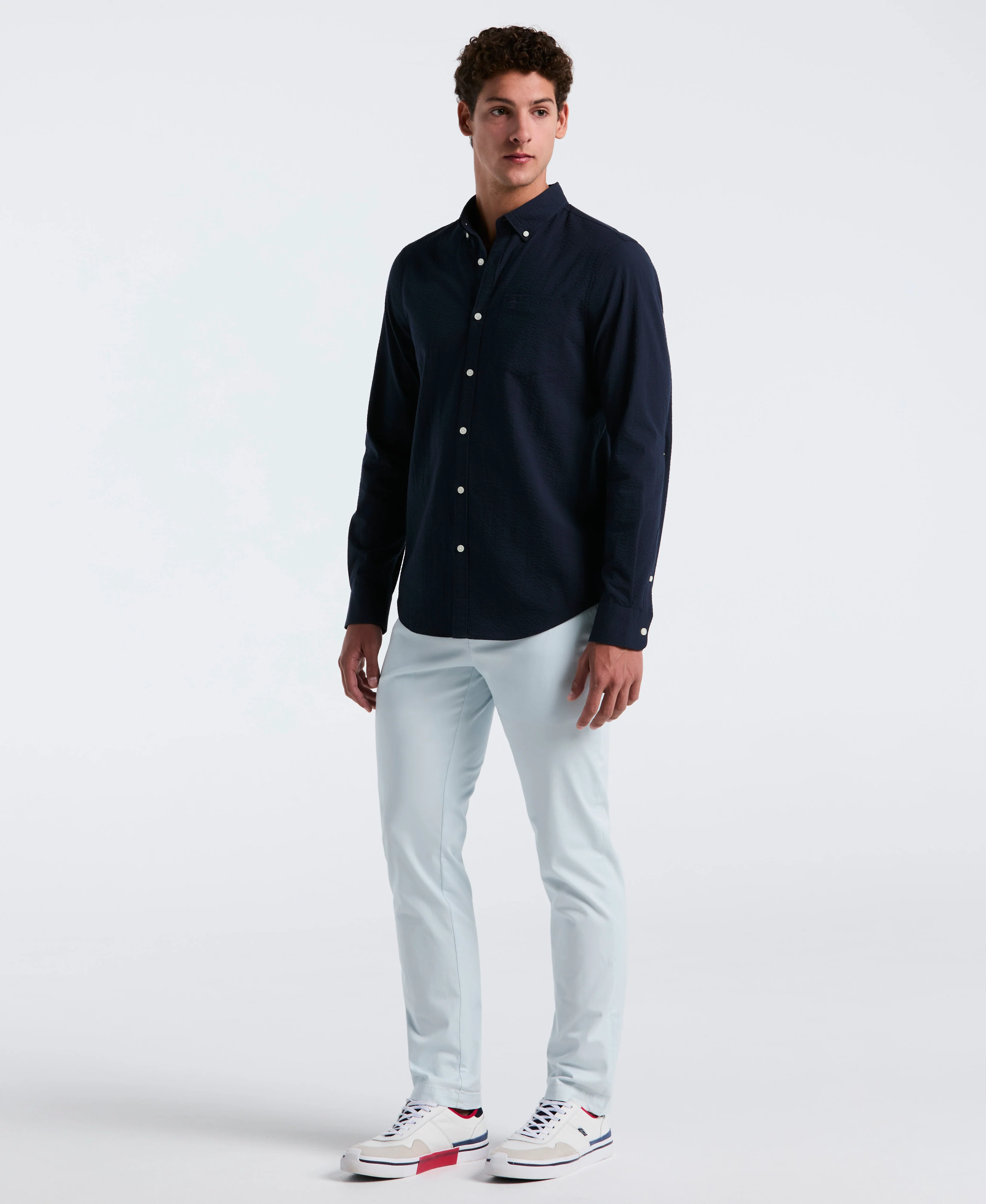 Seersucker Long Sleeve Shirt - Image 12