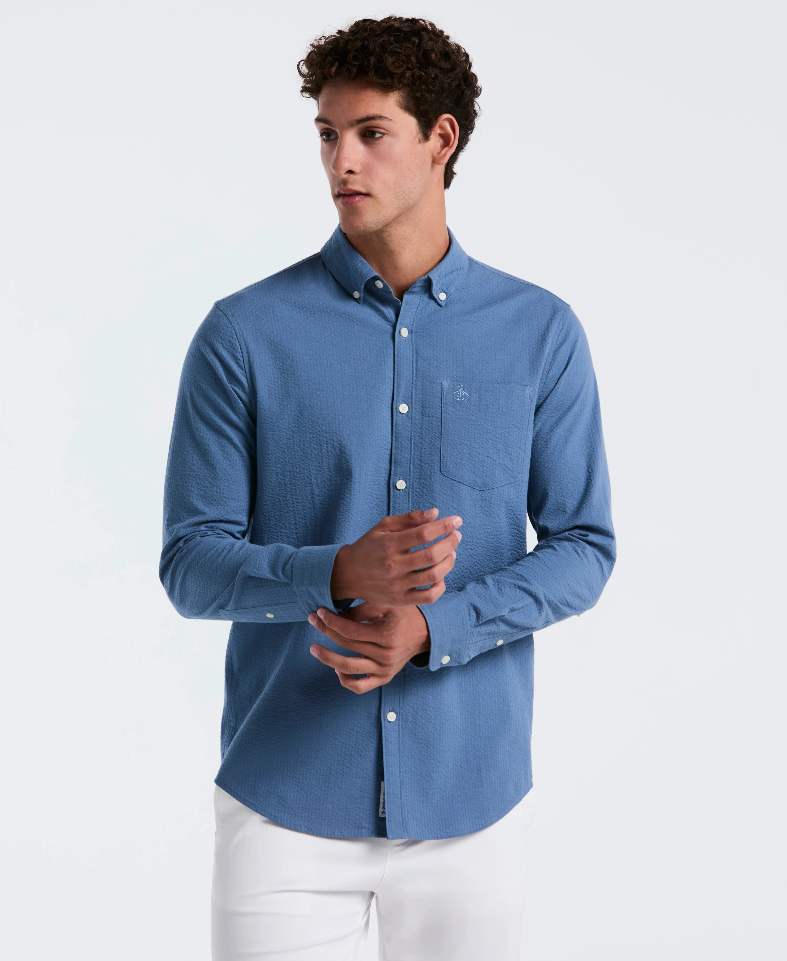 Seersucker Long Sleeve Shirt - Image 5