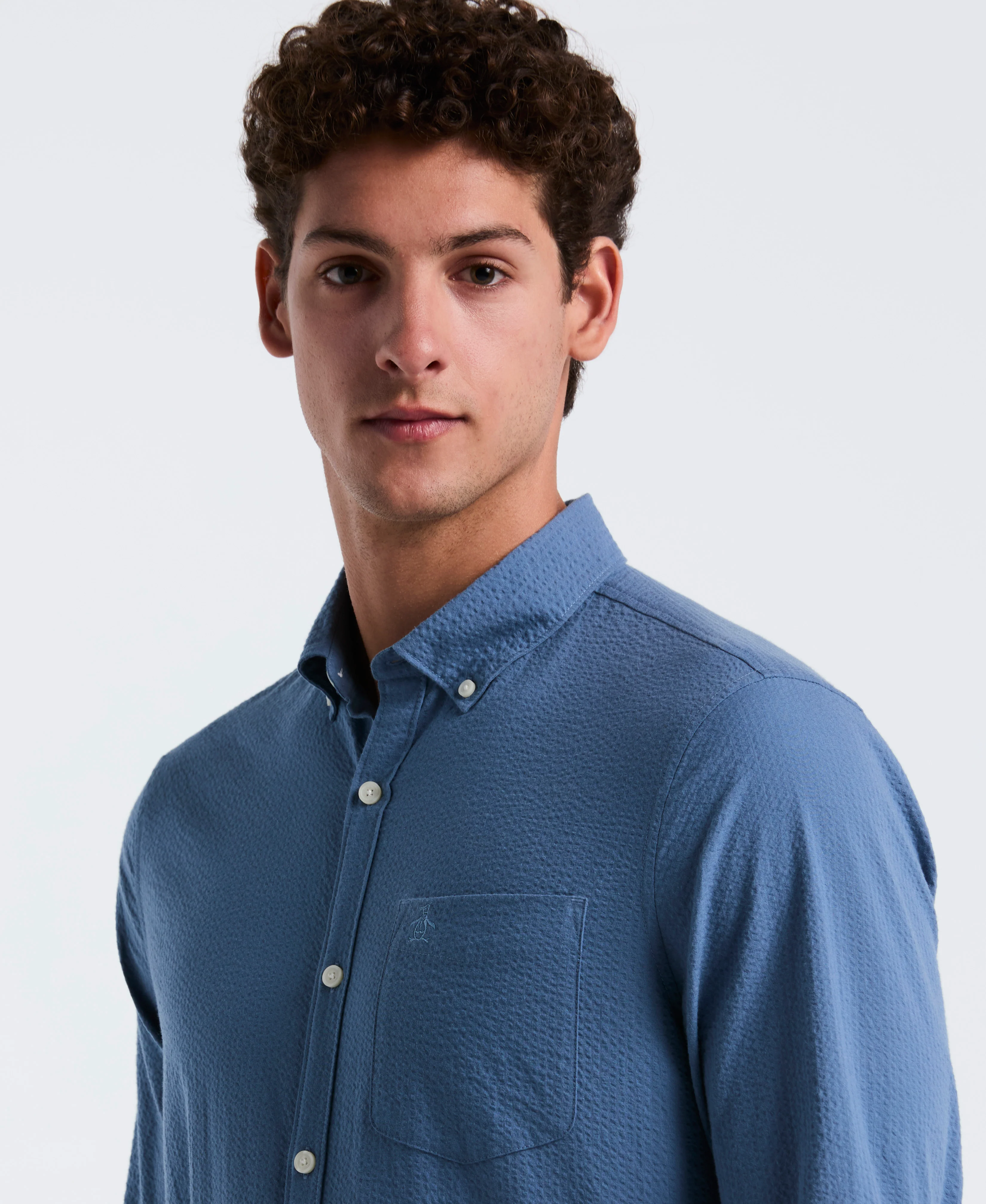 Seersucker Long Sleeve Shirt - Image 7