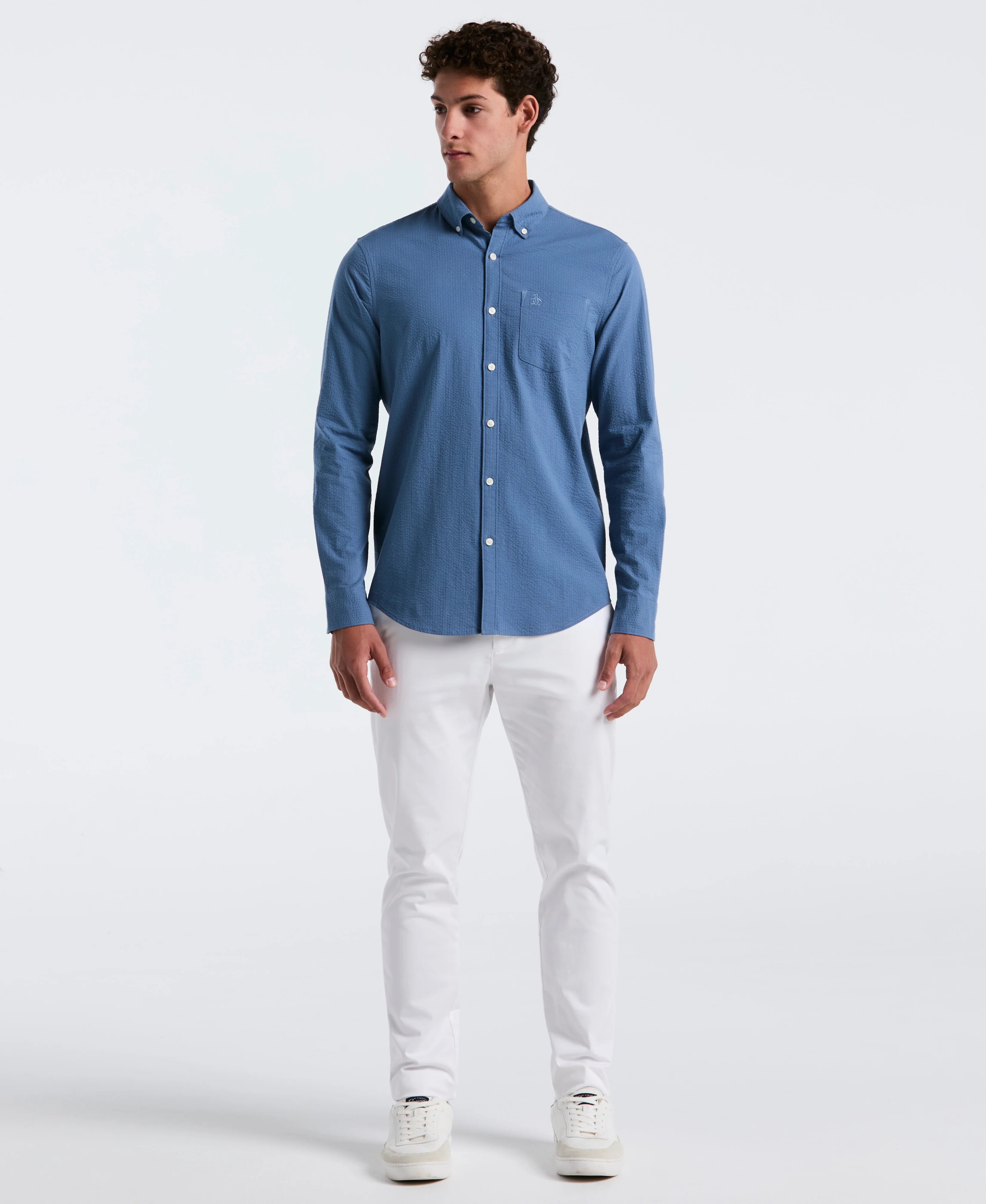 Seersucker Long Sleeve Shirt - Image 8