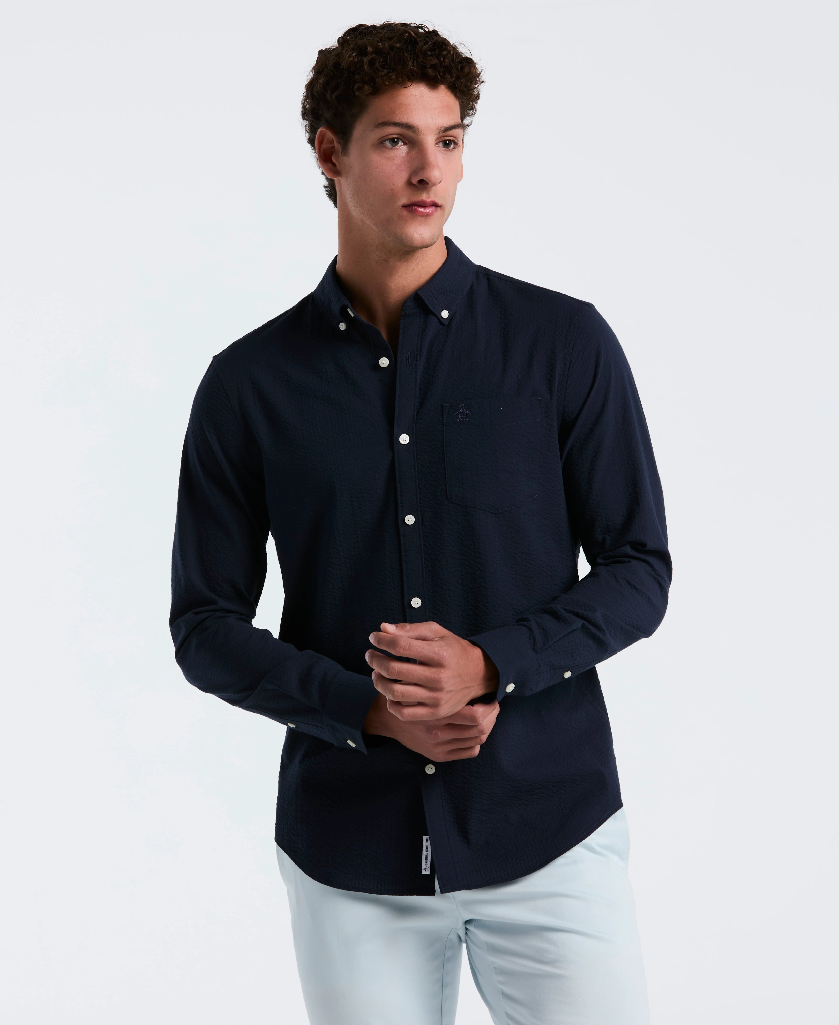 Seersucker Long Sleeve Shirt - Image 9