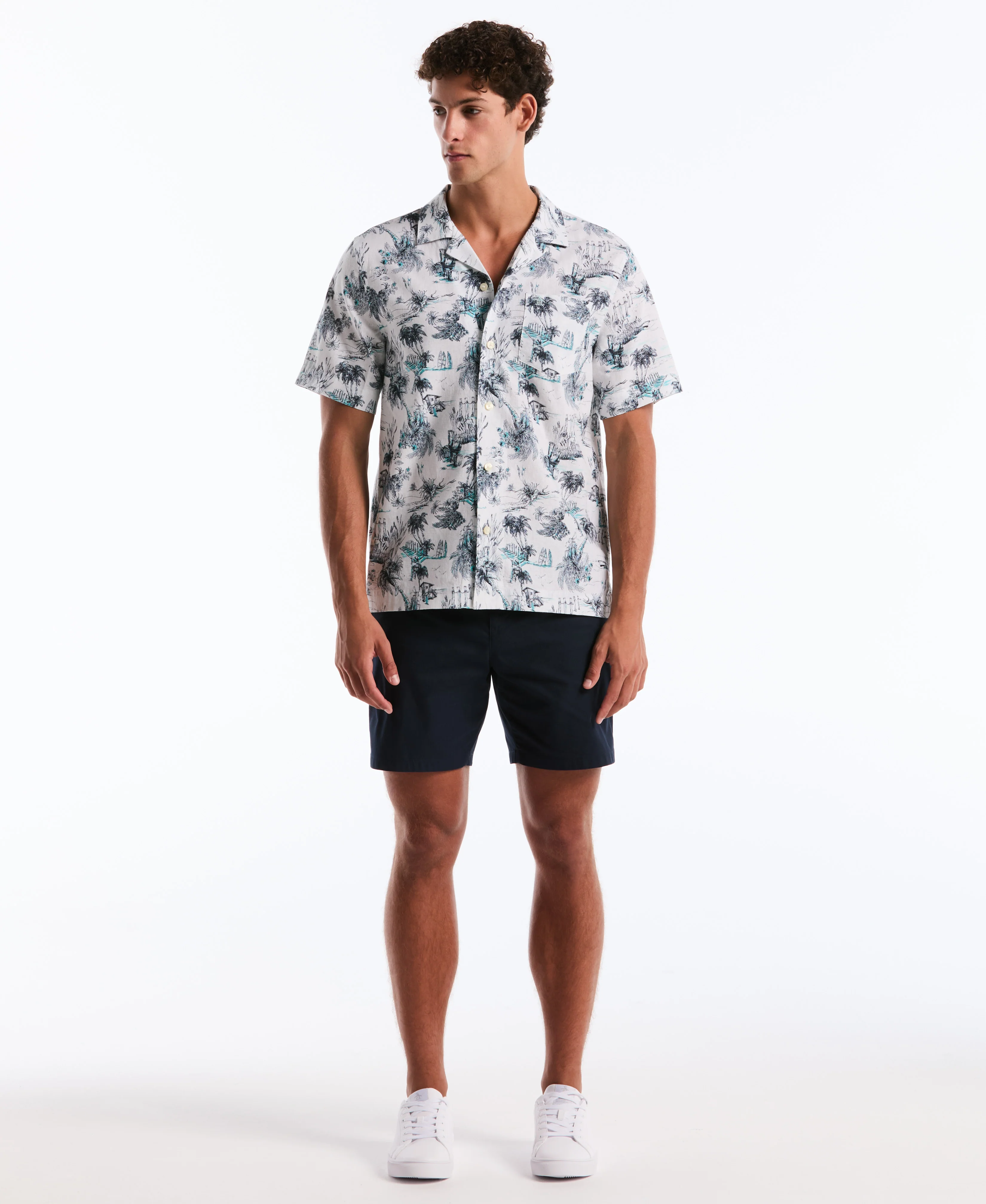 Linen Blend Beach Camp Shirt - Image 5