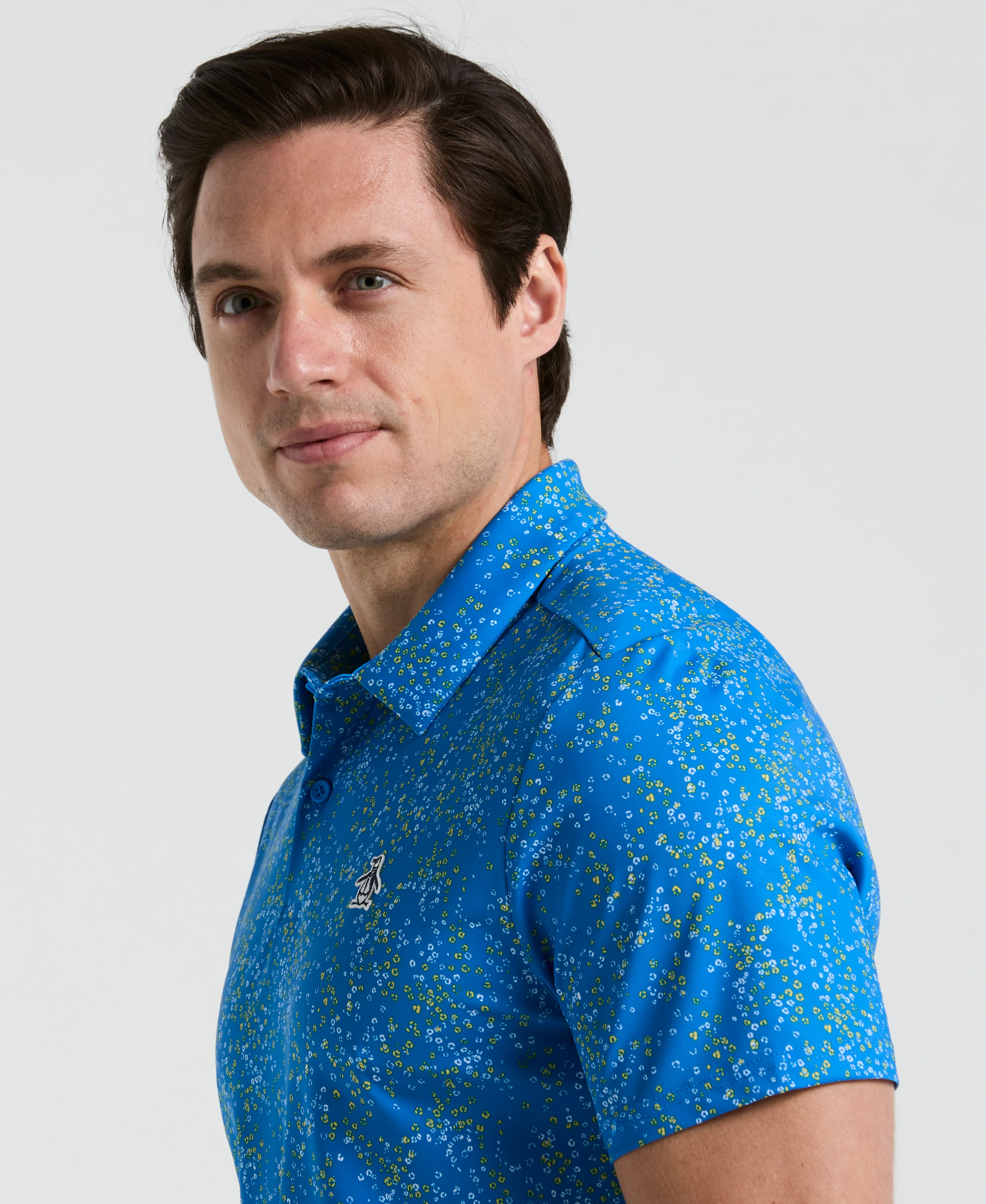 All-Over Micro Abstract Golf Polo - Image 3