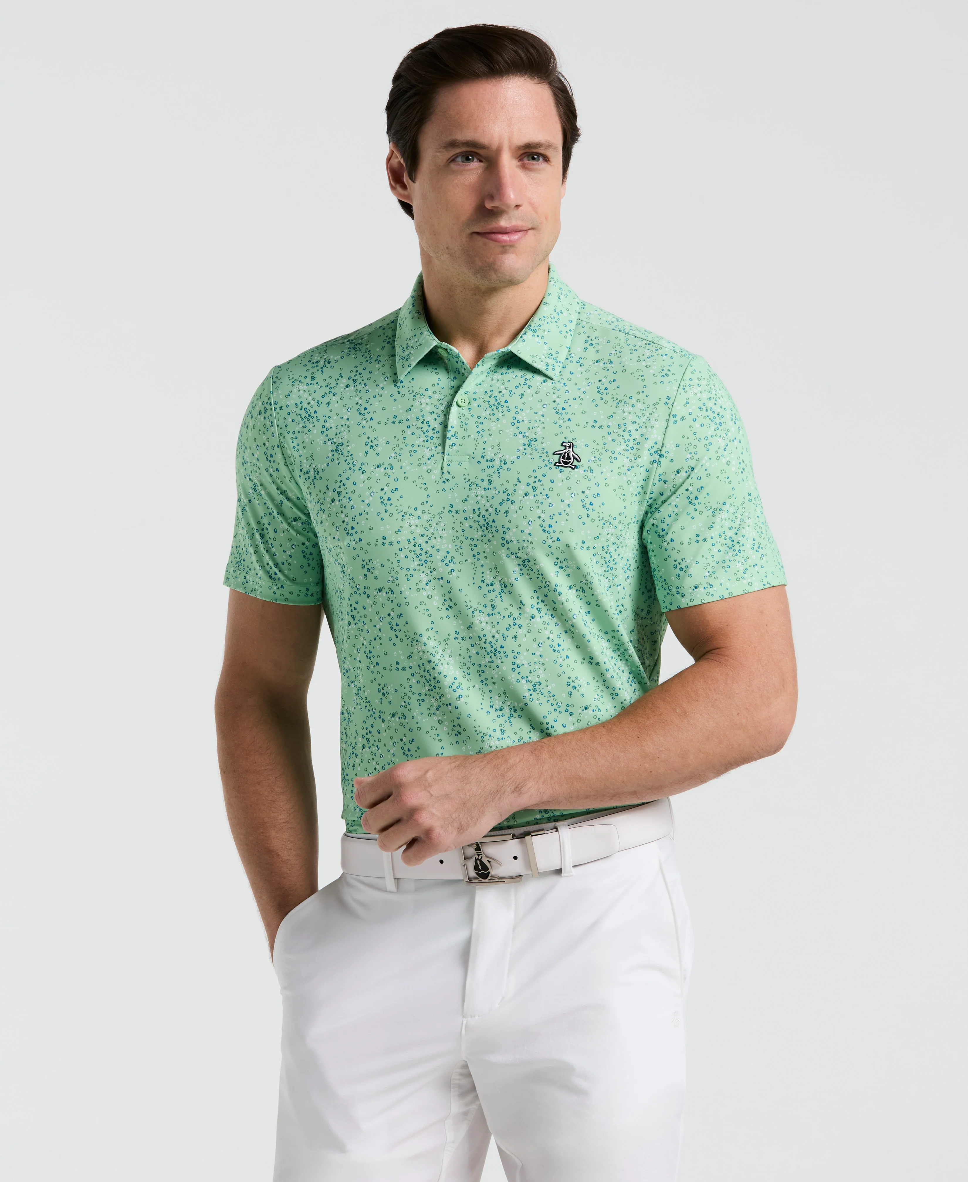 All-Over Micro Abstract Golf Polo - Image 5