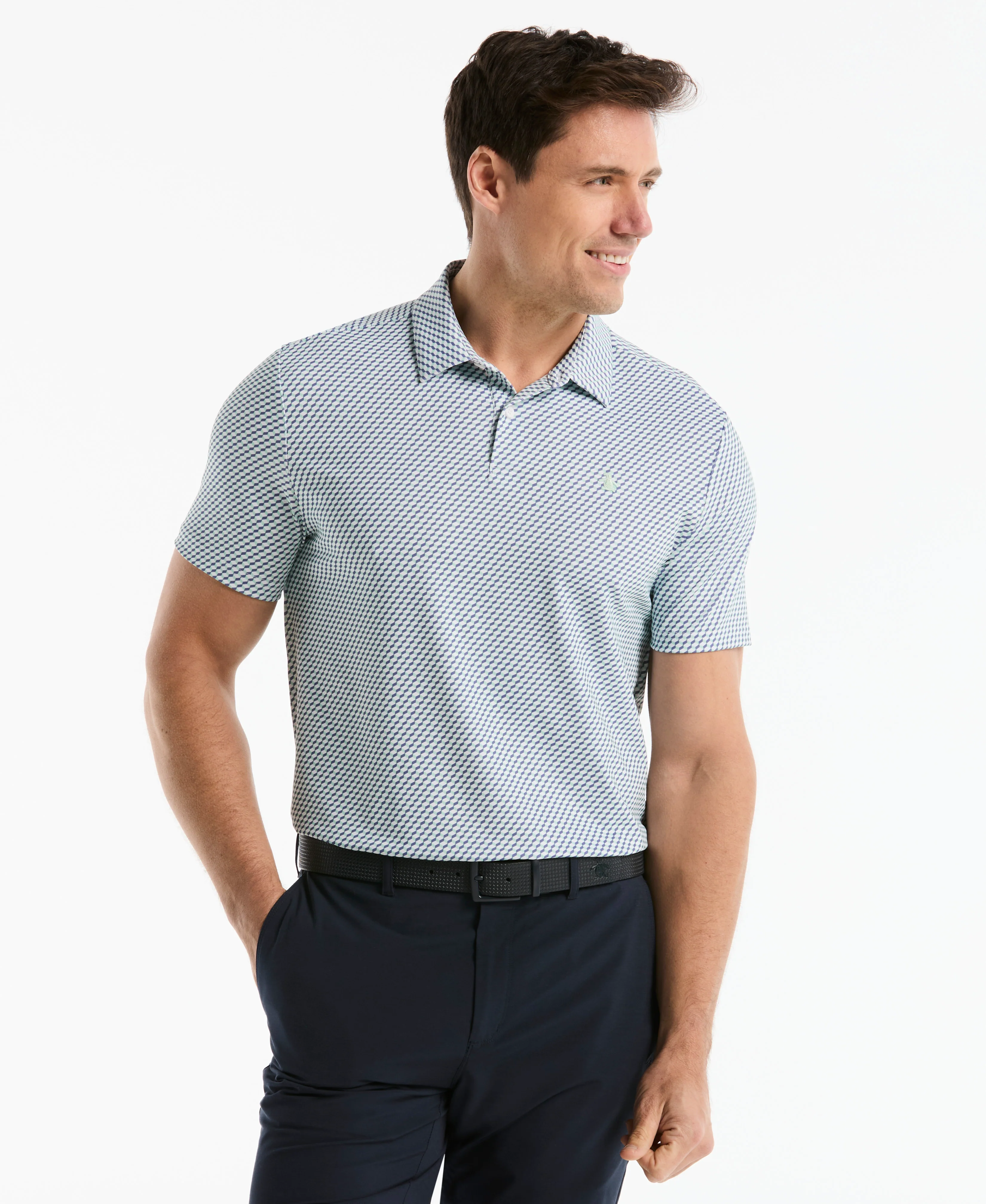 Micro Geo Print Golf Polo