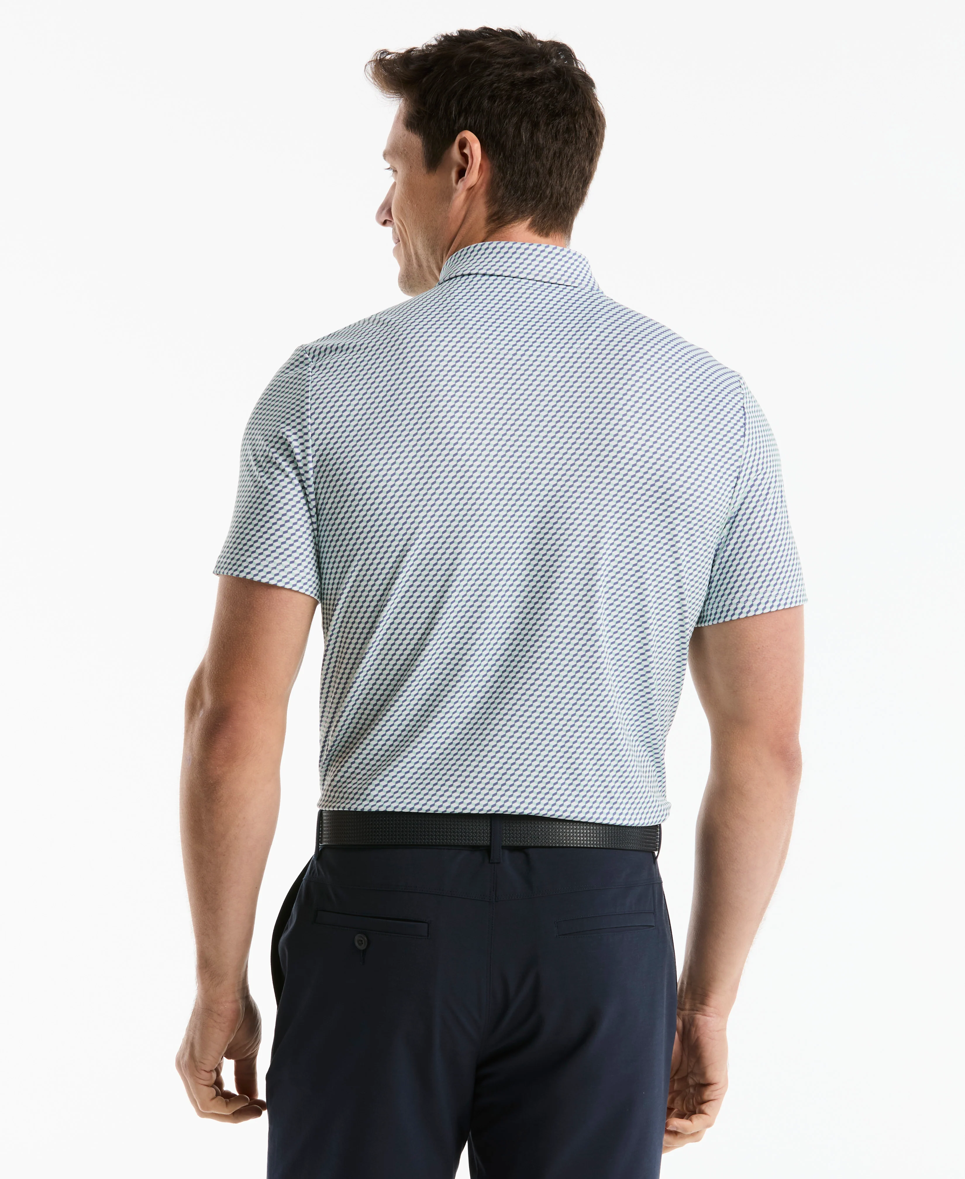 Micro Geo Print Golf Polo - Image 2