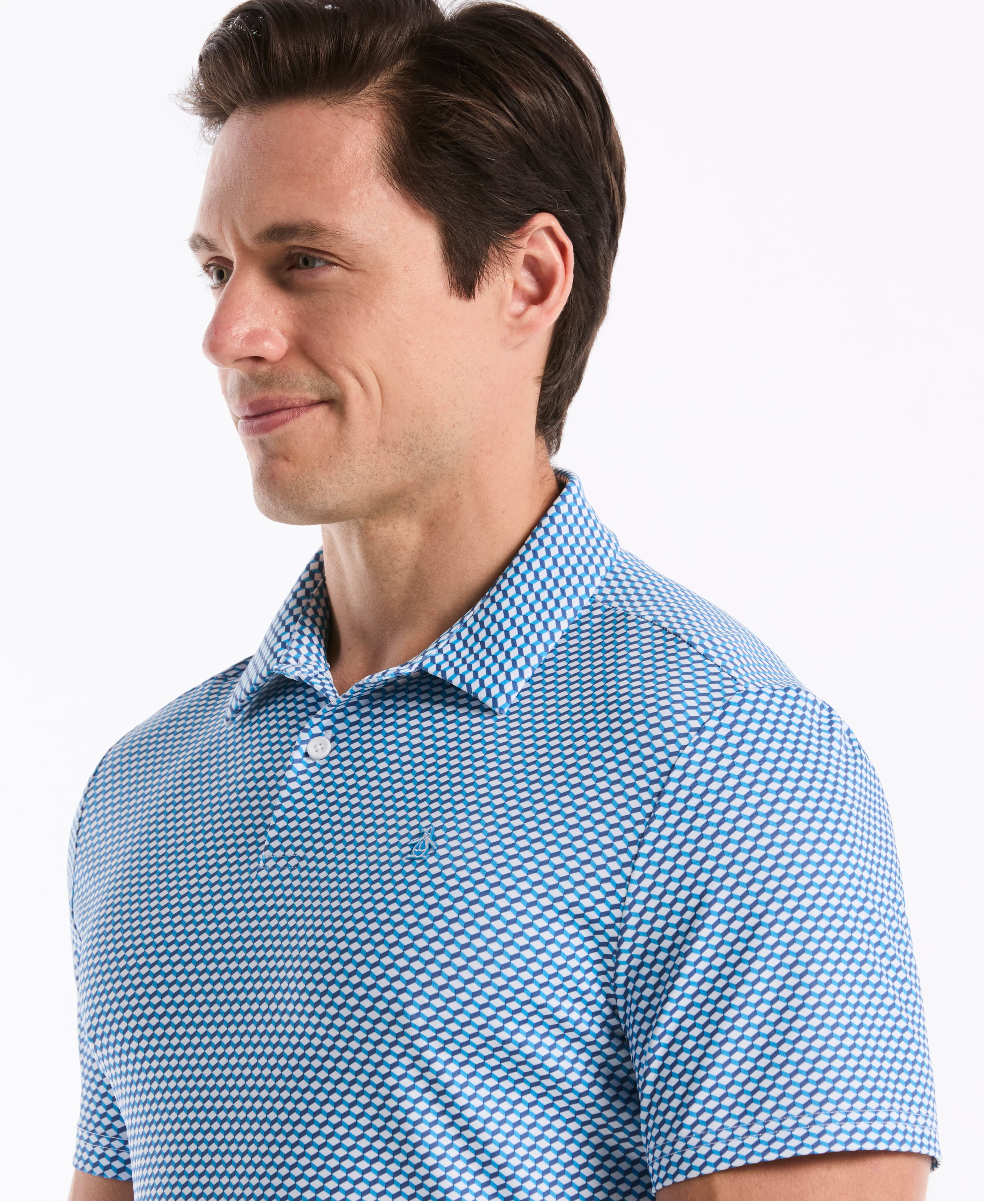 Micro Geo Print Golf Polo - Image 8