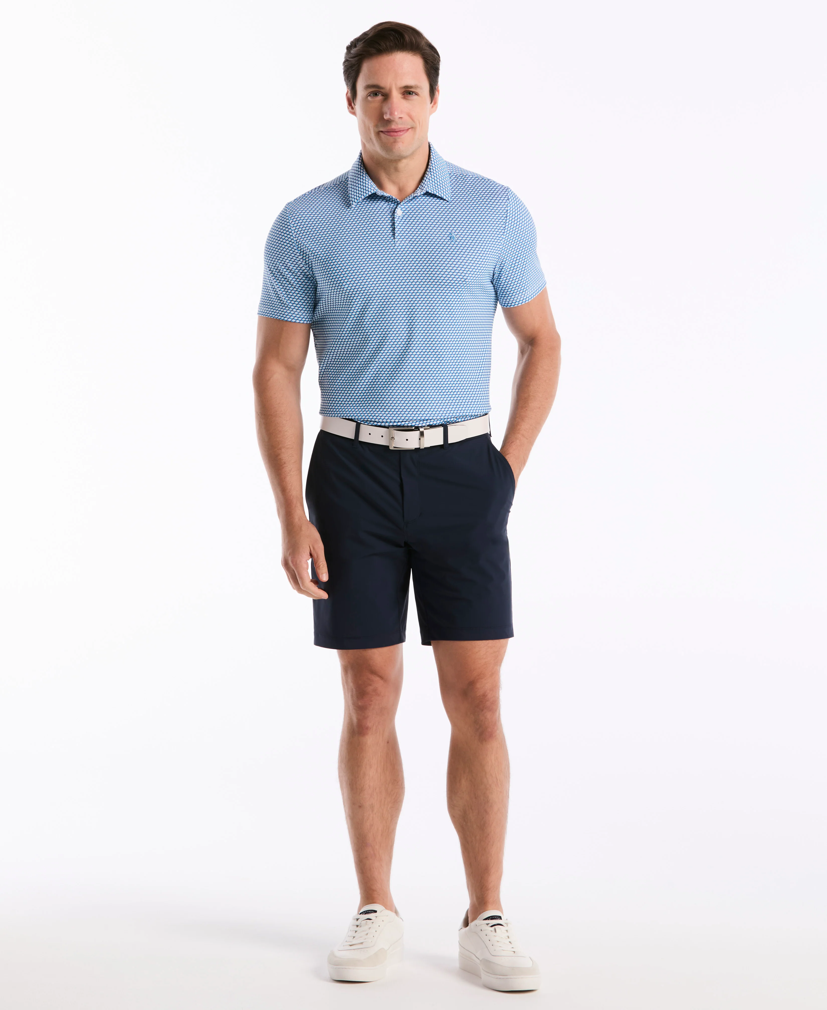 Micro Geo Print Golf Polo - Image 9