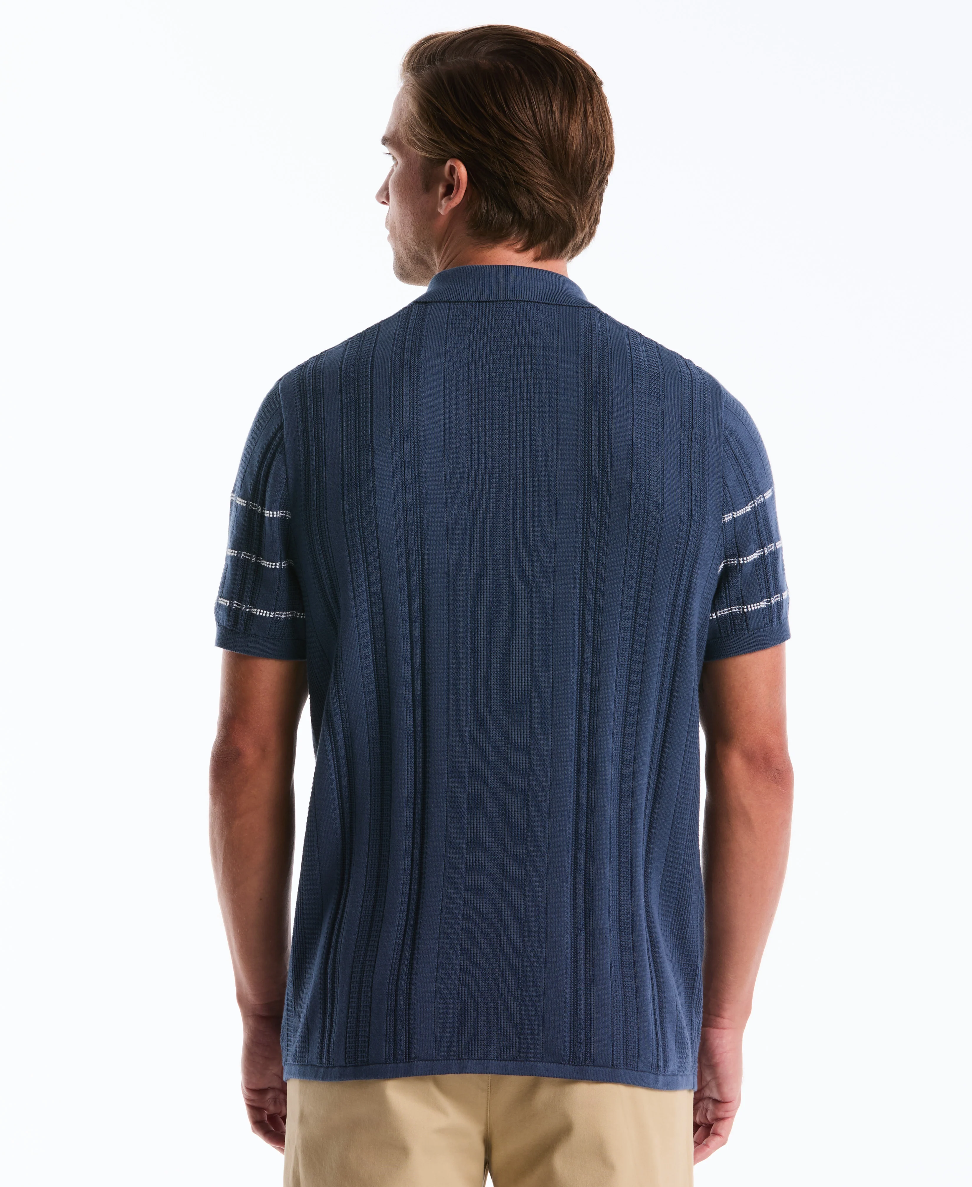 Mix Rib Button Sweater Polo - Image 2