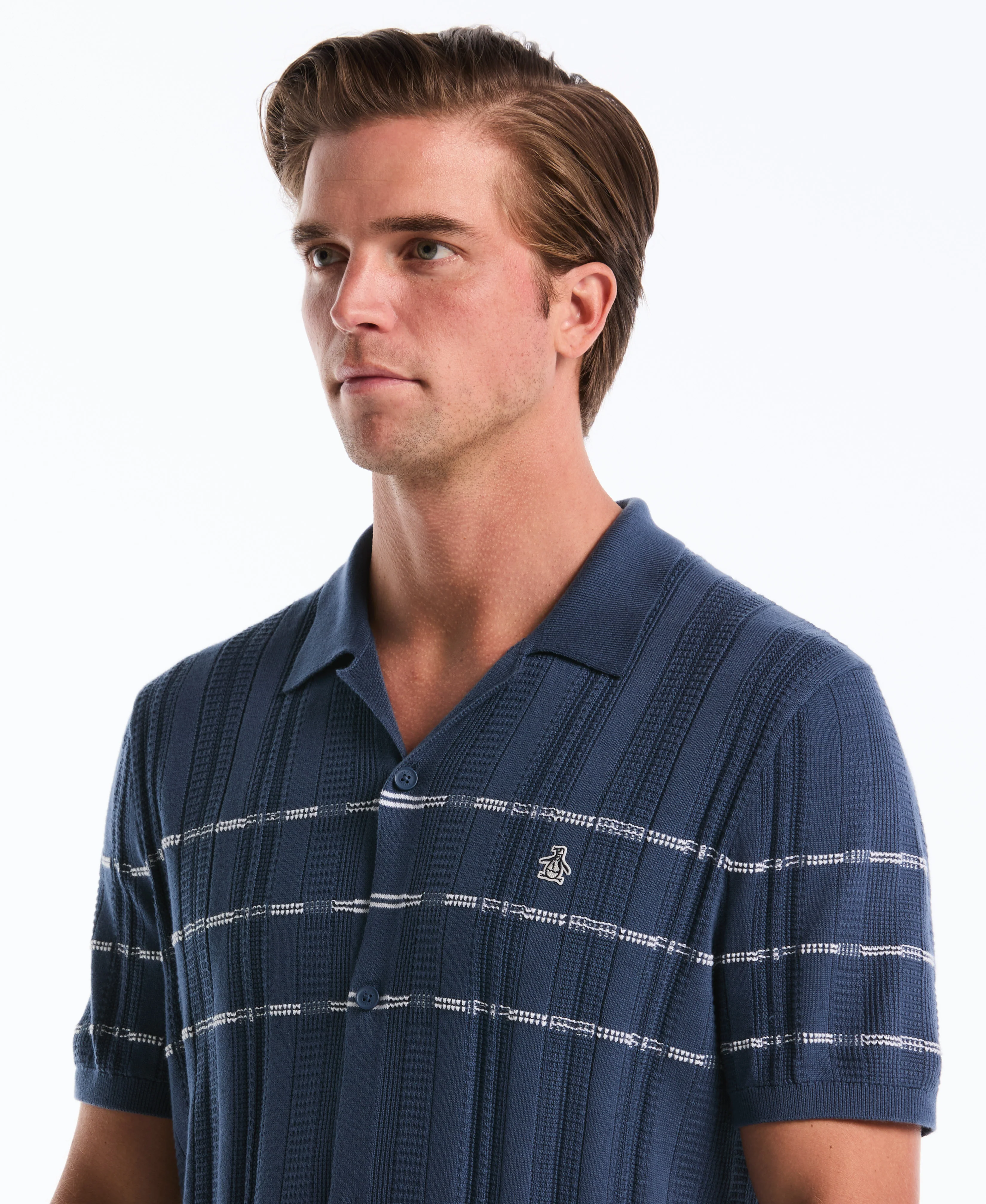 Mix Rib Button Sweater Polo - Image 3