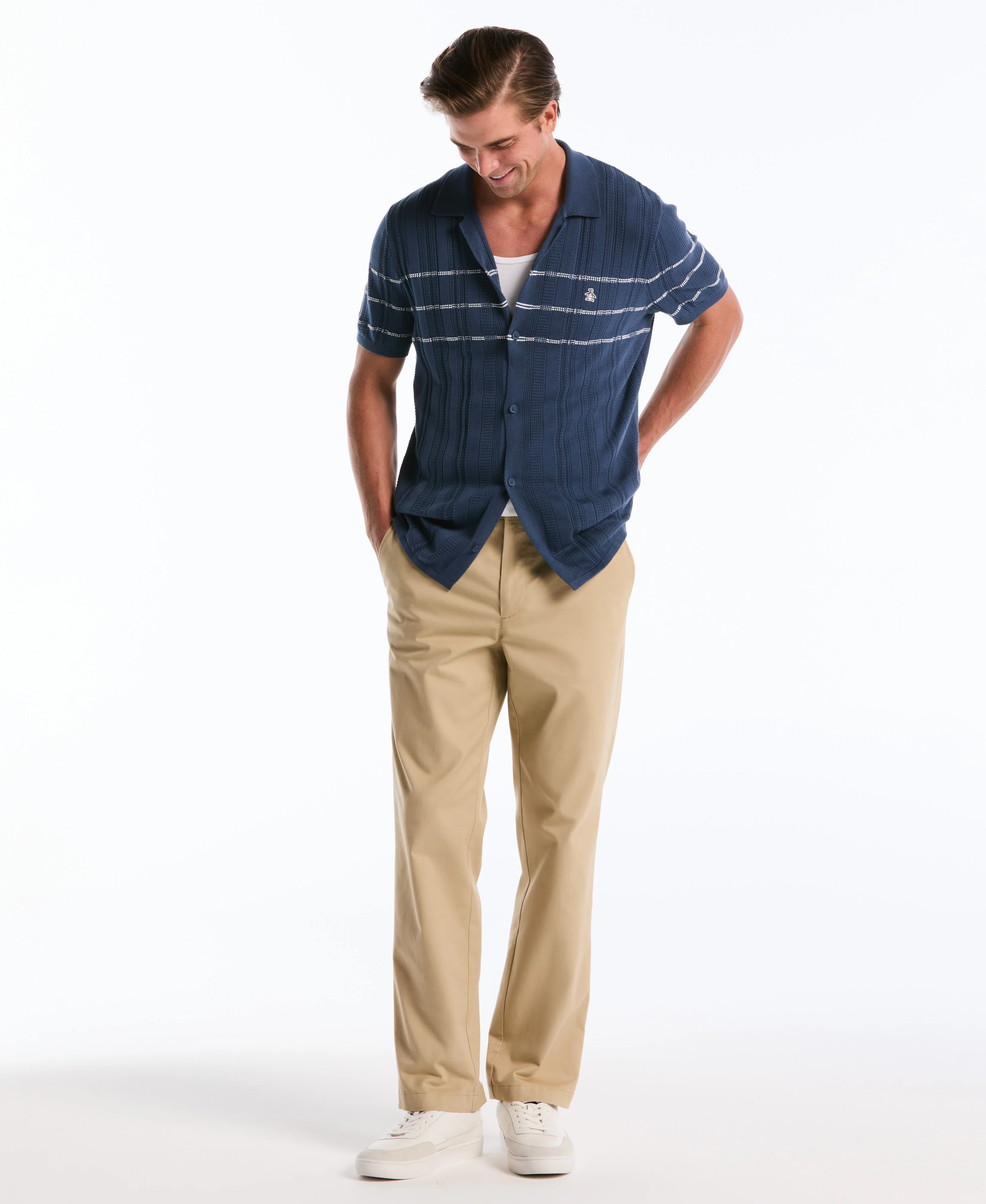Mix Rib Button Sweater Polo - Image 4