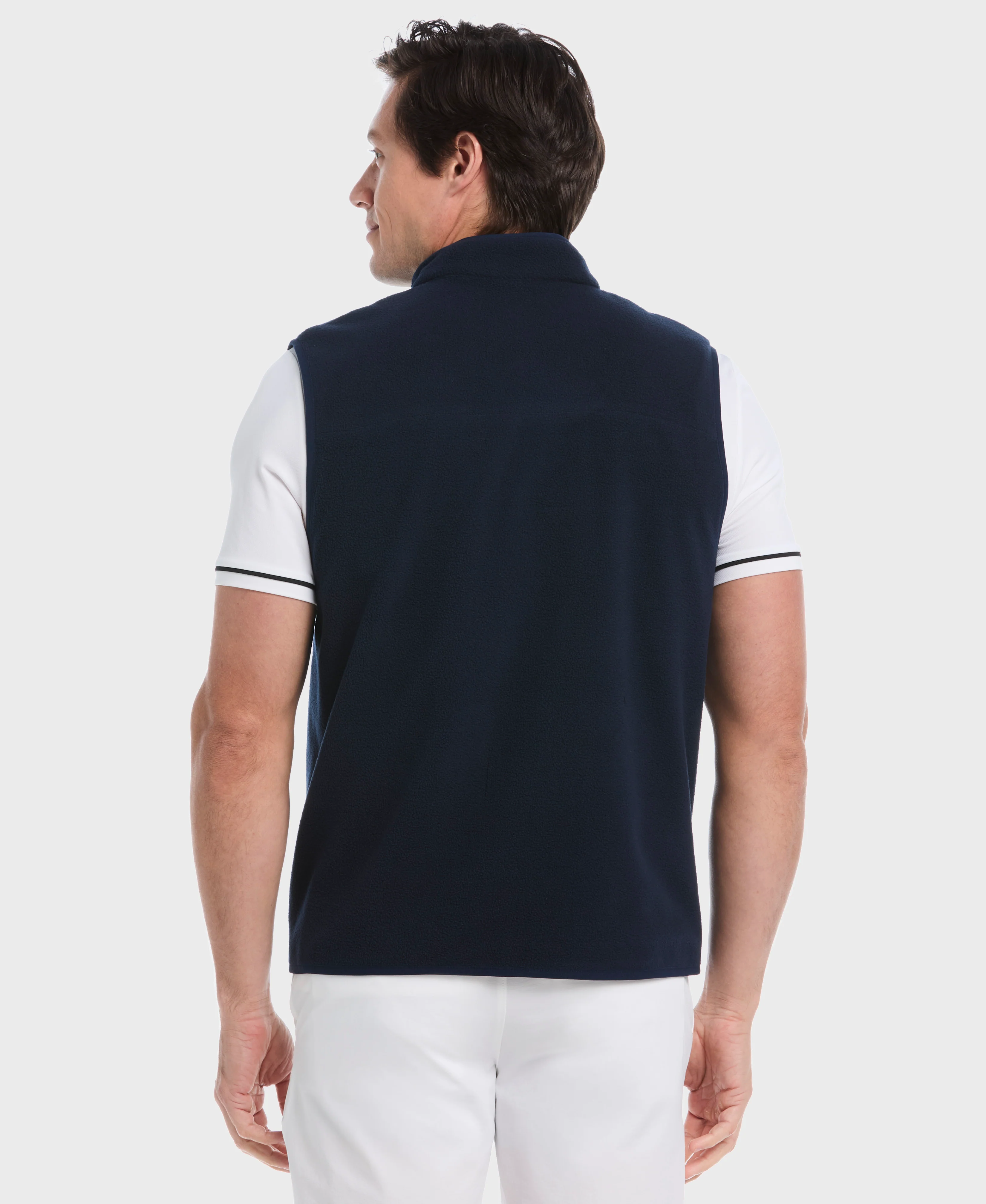 Mixed Media Reversible Fleece Golf Vest - Image 2