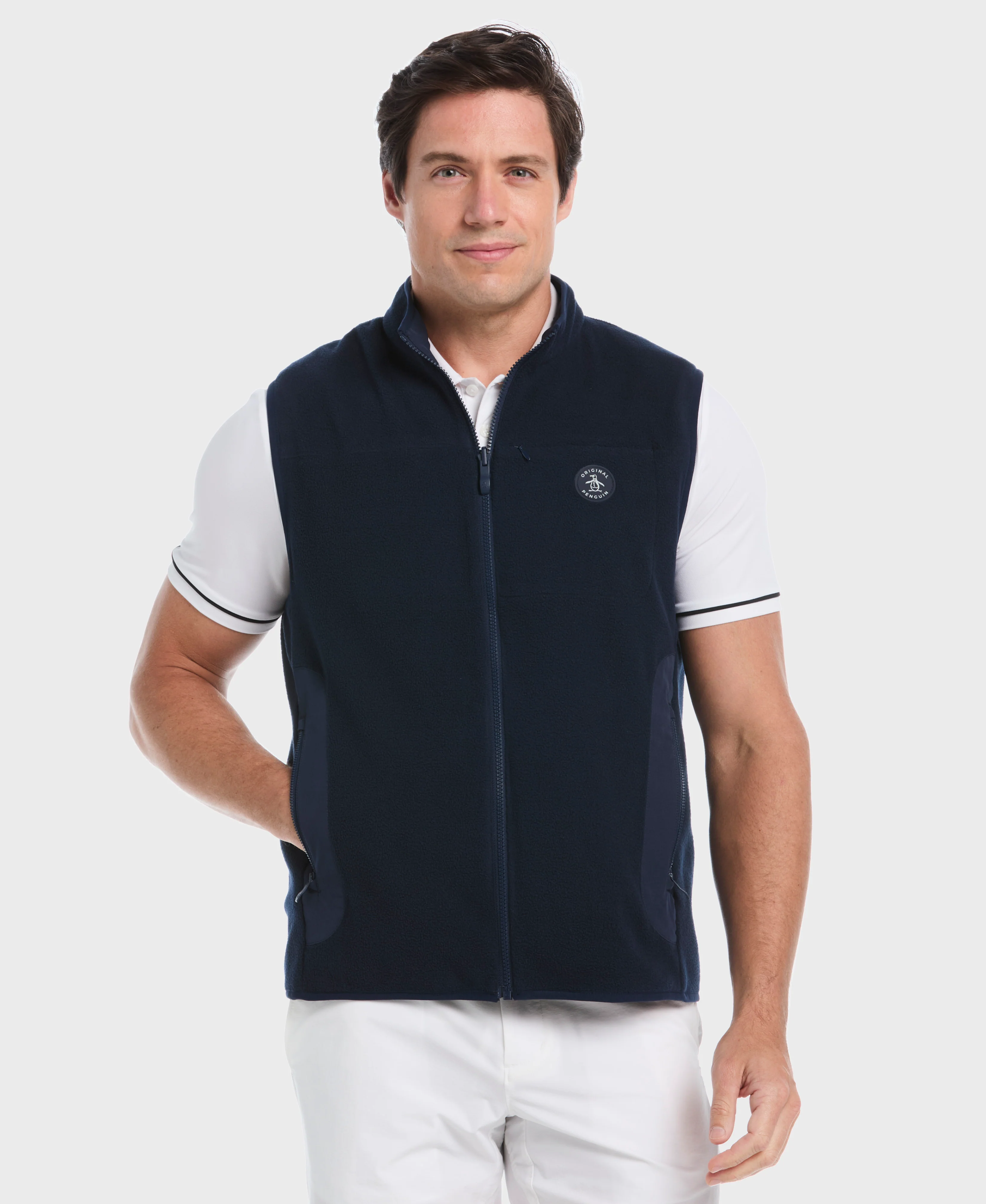 Mixed Media Reversible Fleece Golf Vest - Image 4