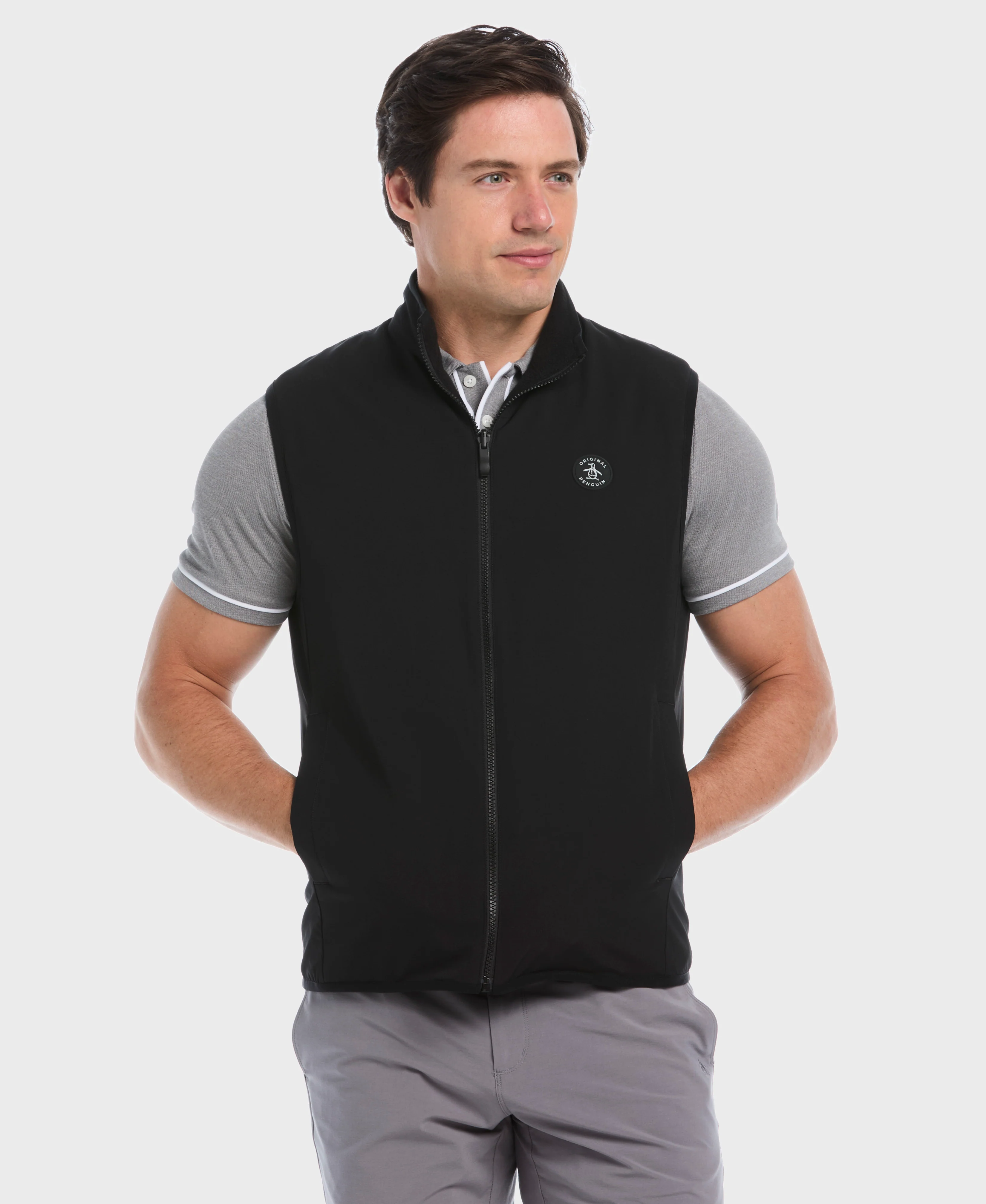 Mixed Media Reversible Fleece Golf Vest - Image 5