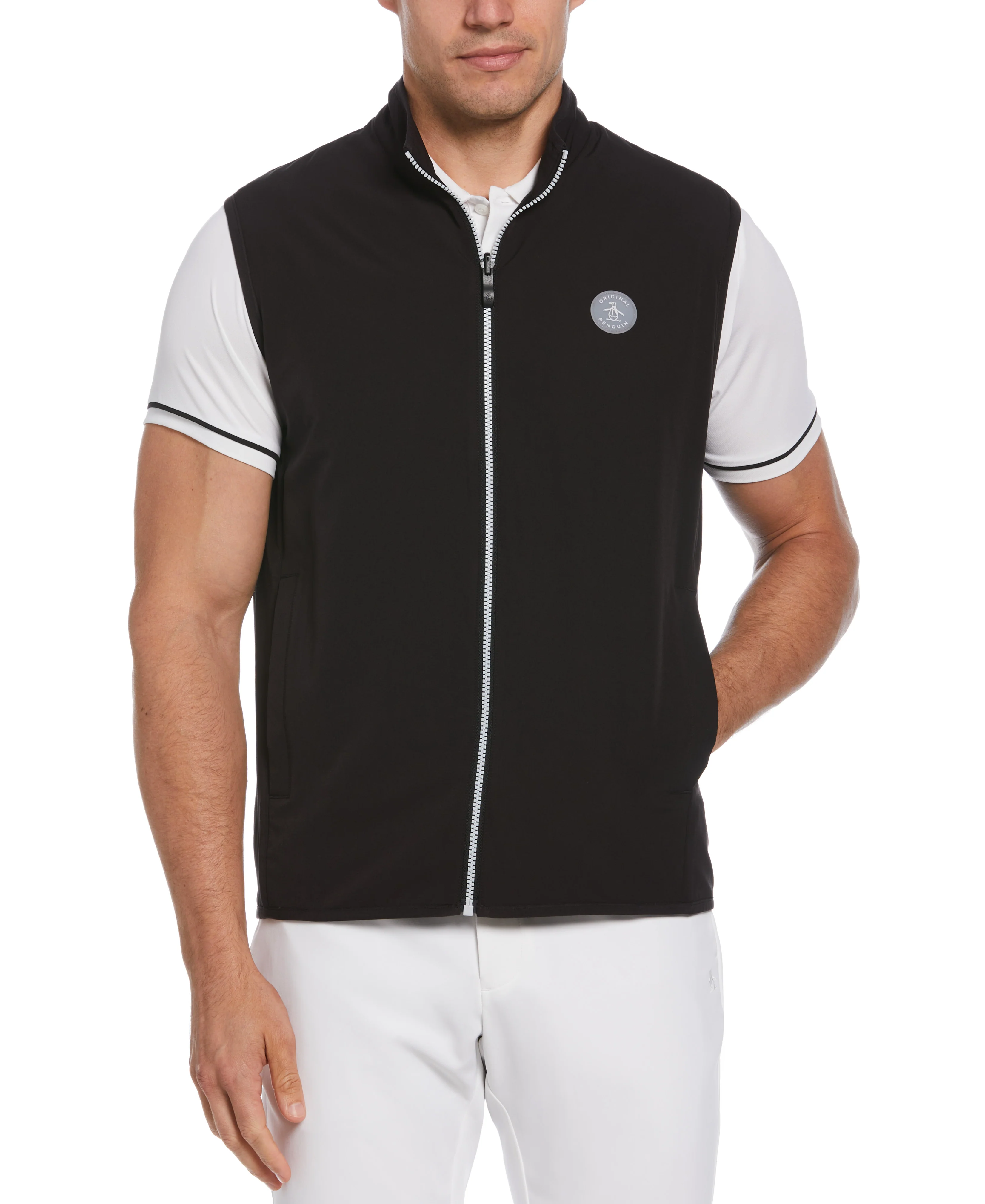 Mixed Media Reversible Fleece Golf Vest - Image 8