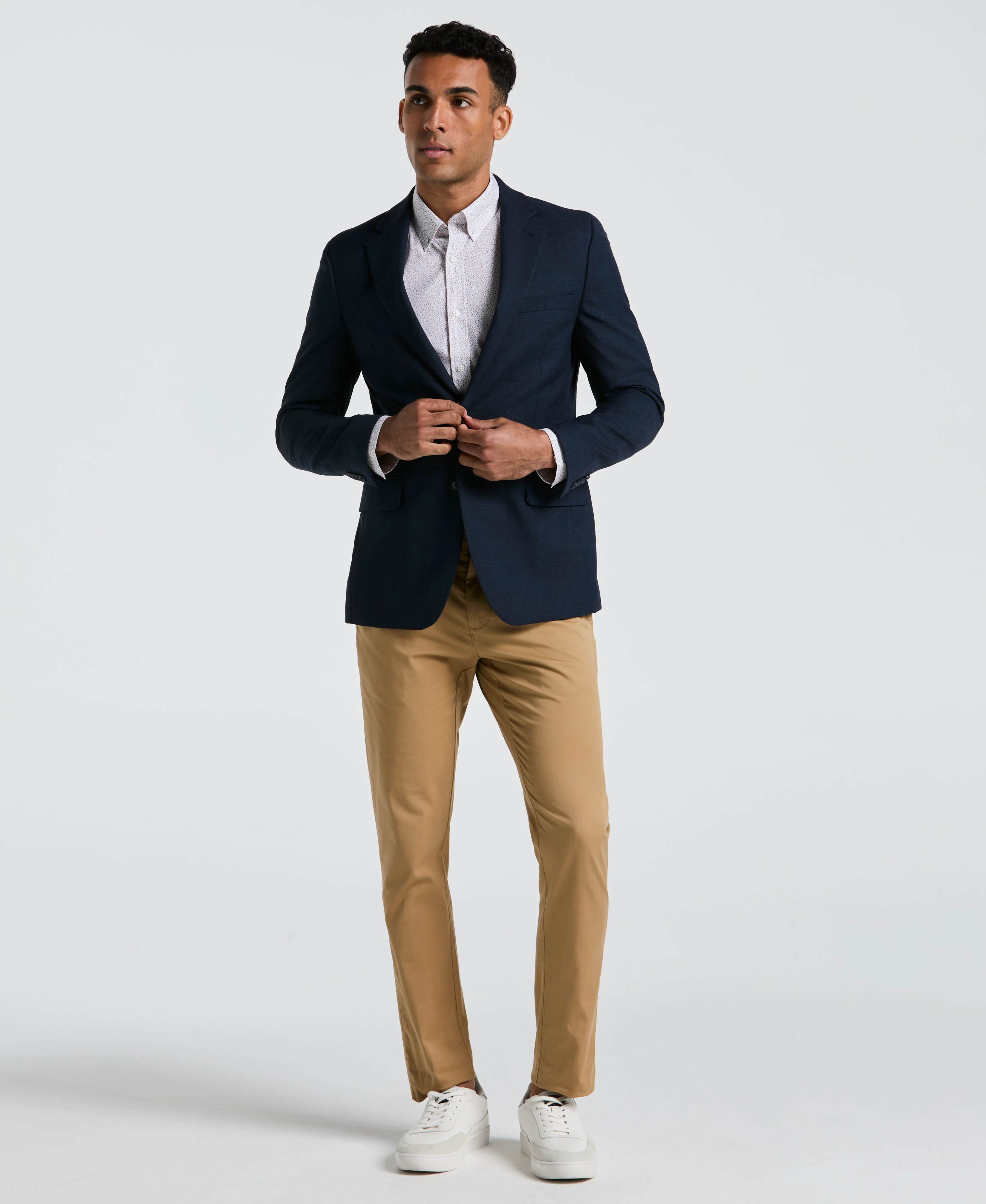 Navy Osman's Wool Blend Suit Jacket - Image 4