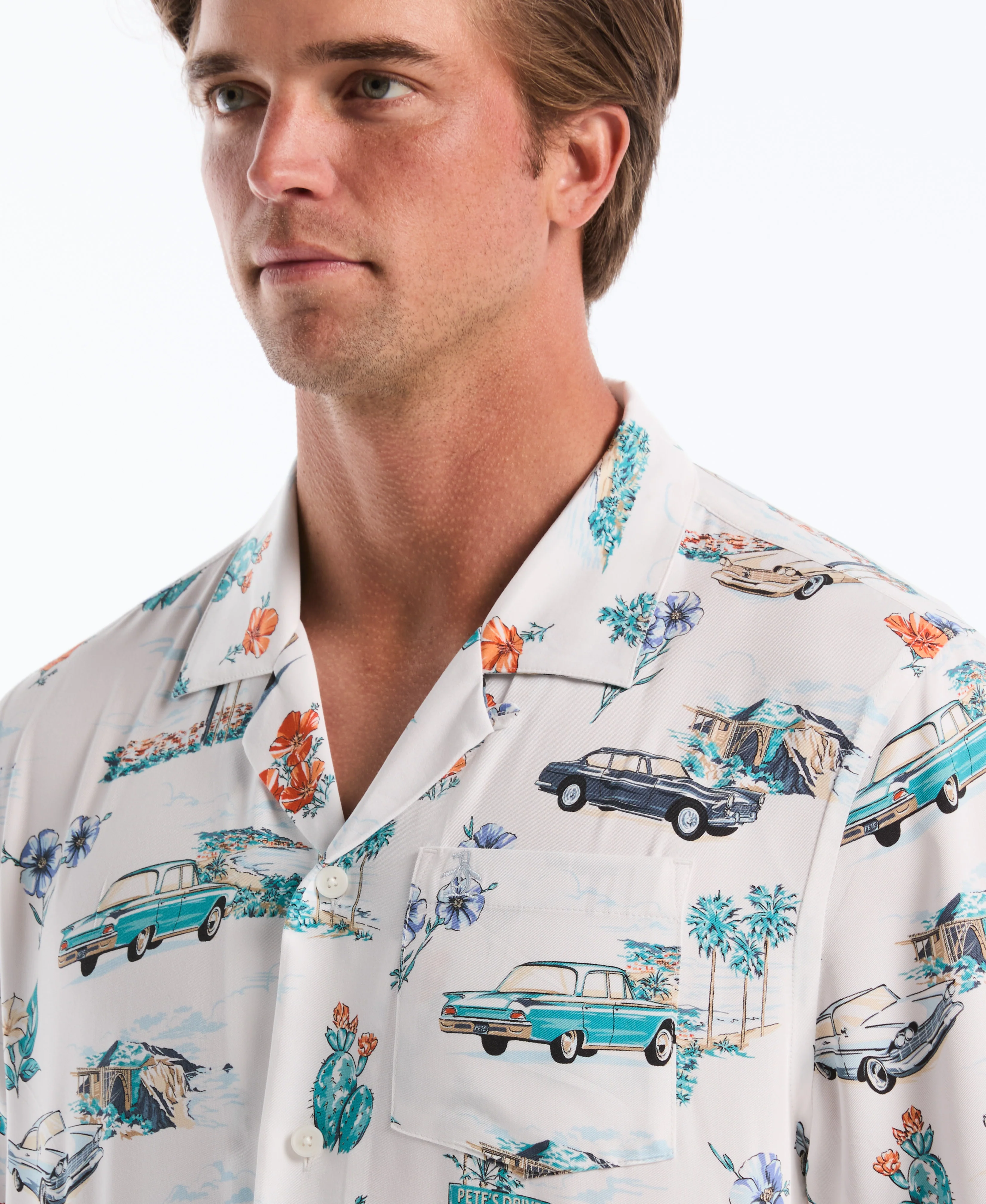 Novelty Car Print Camp Shirt - Image 3