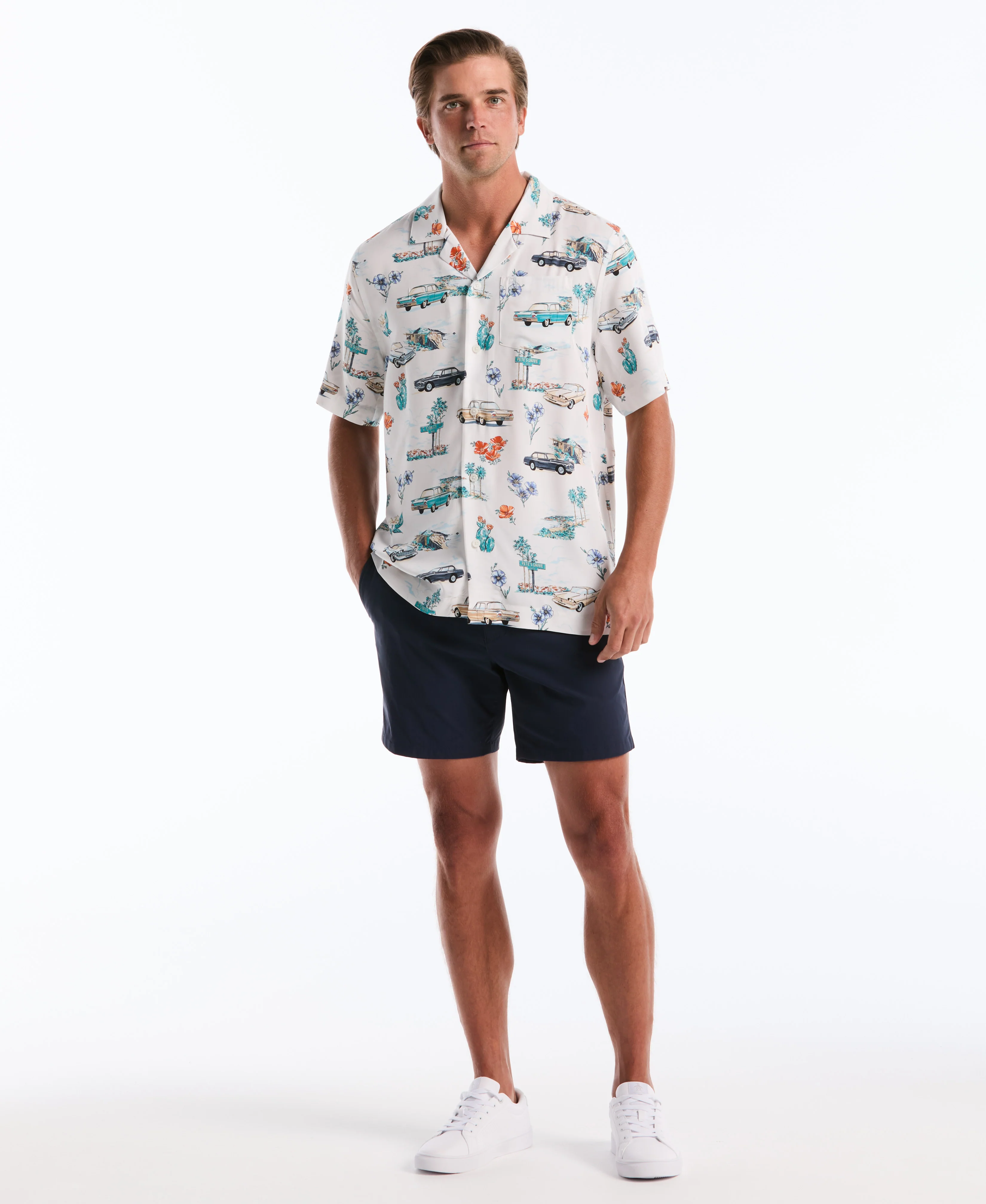 Novelty Car Print Camp Shirt - Image 4