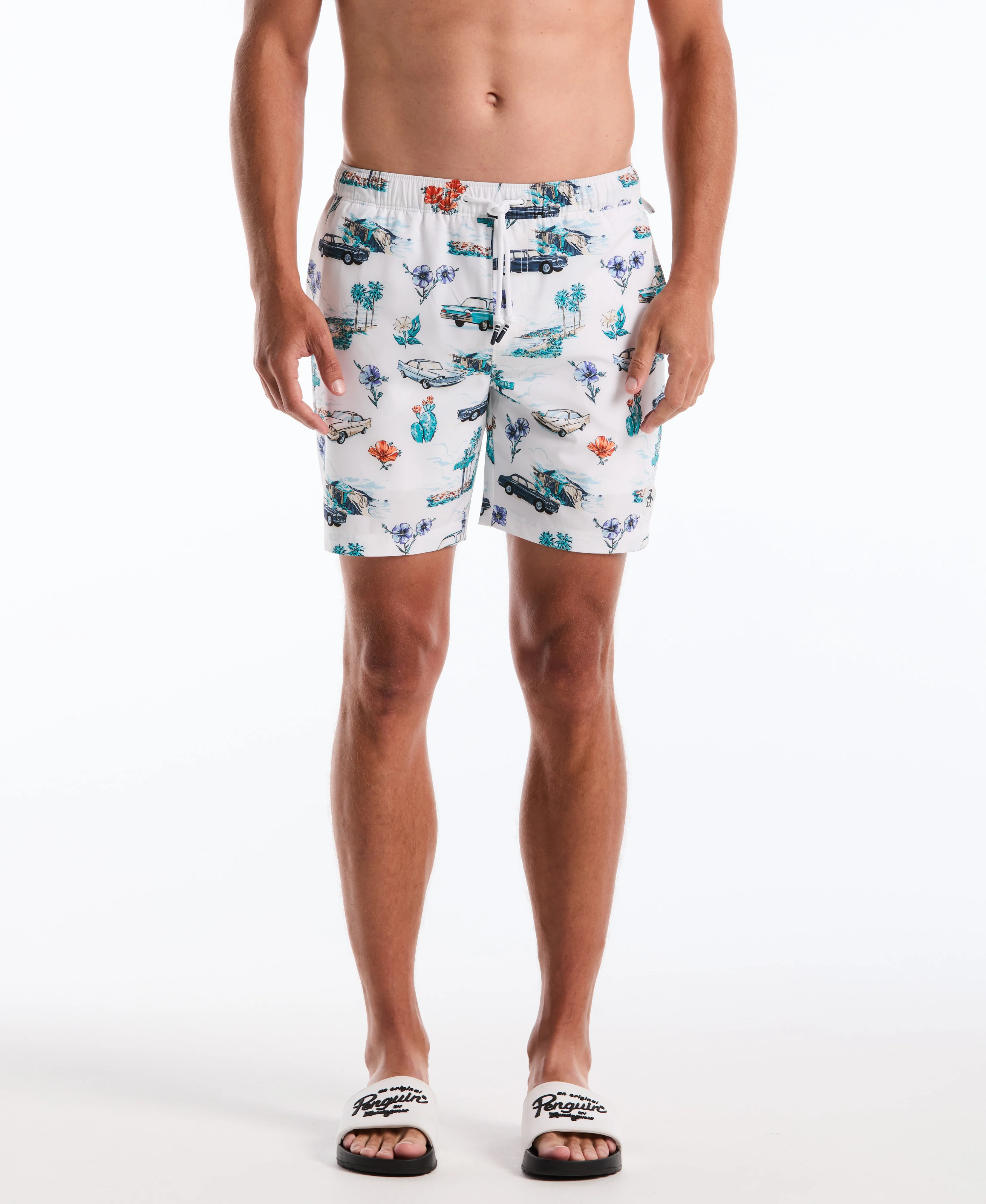 7" Car Print Novelty Swim Short - Image 3