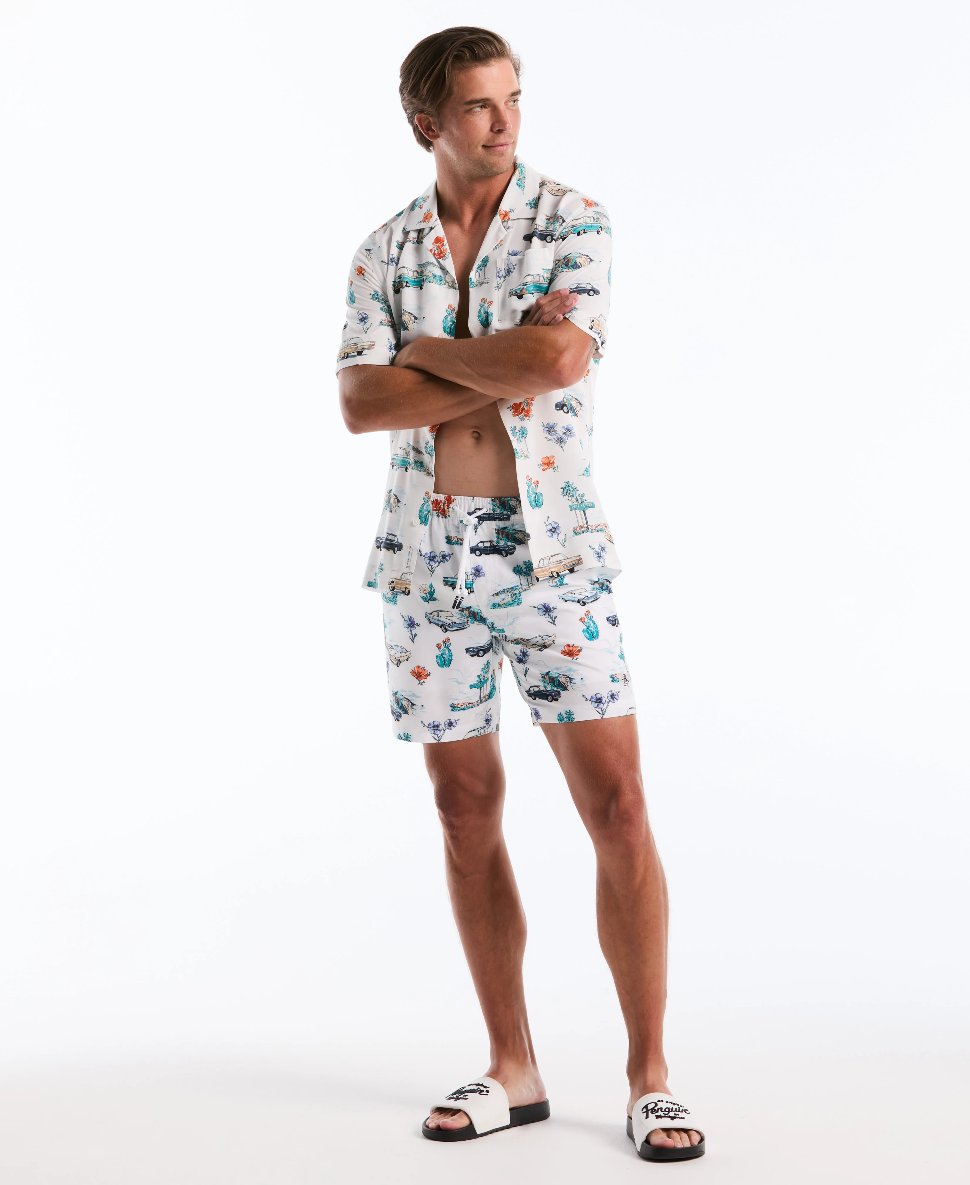 7" Car Print Novelty Swim Short - Image 5