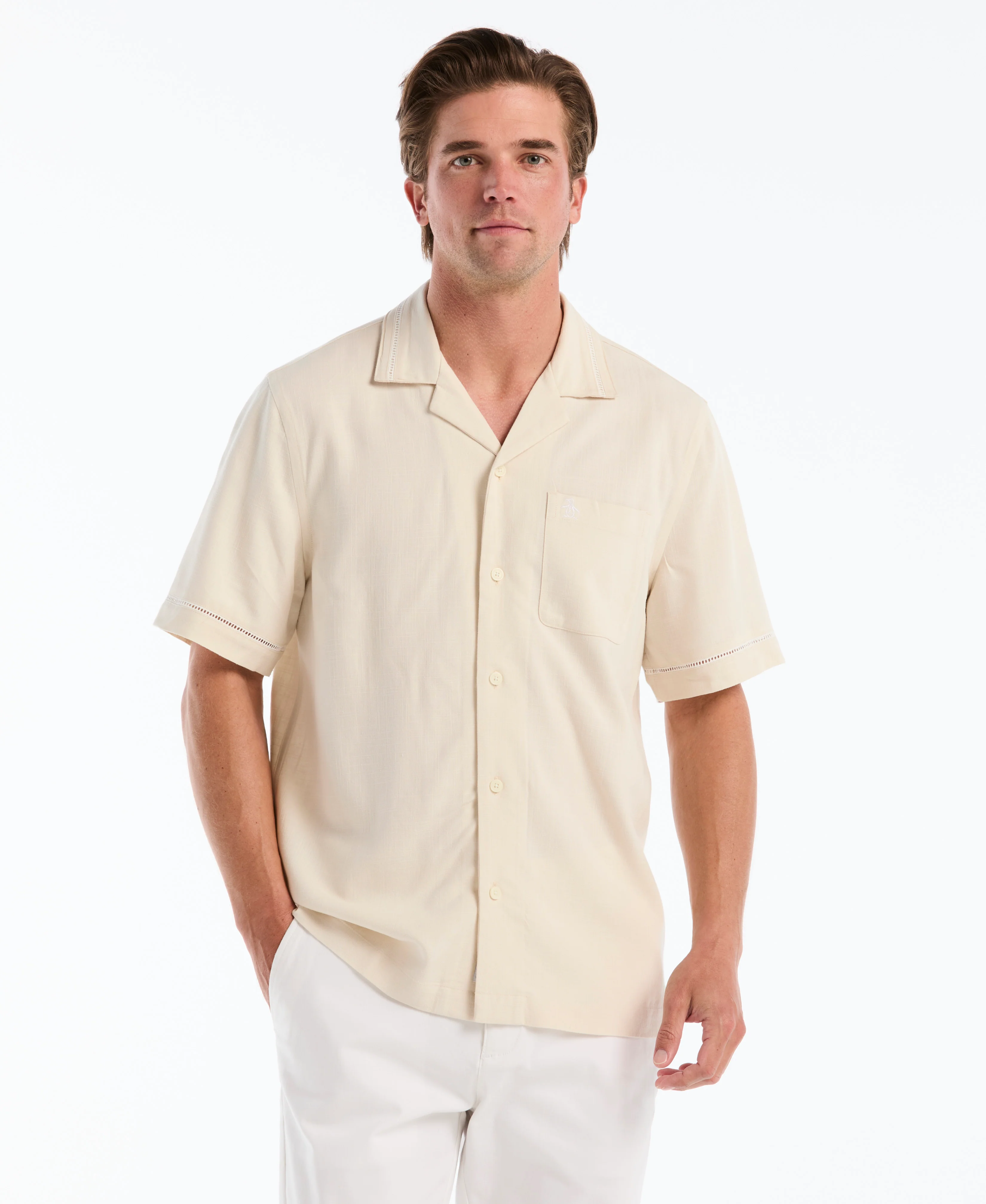 Novelty Print Camp Collar Shirt