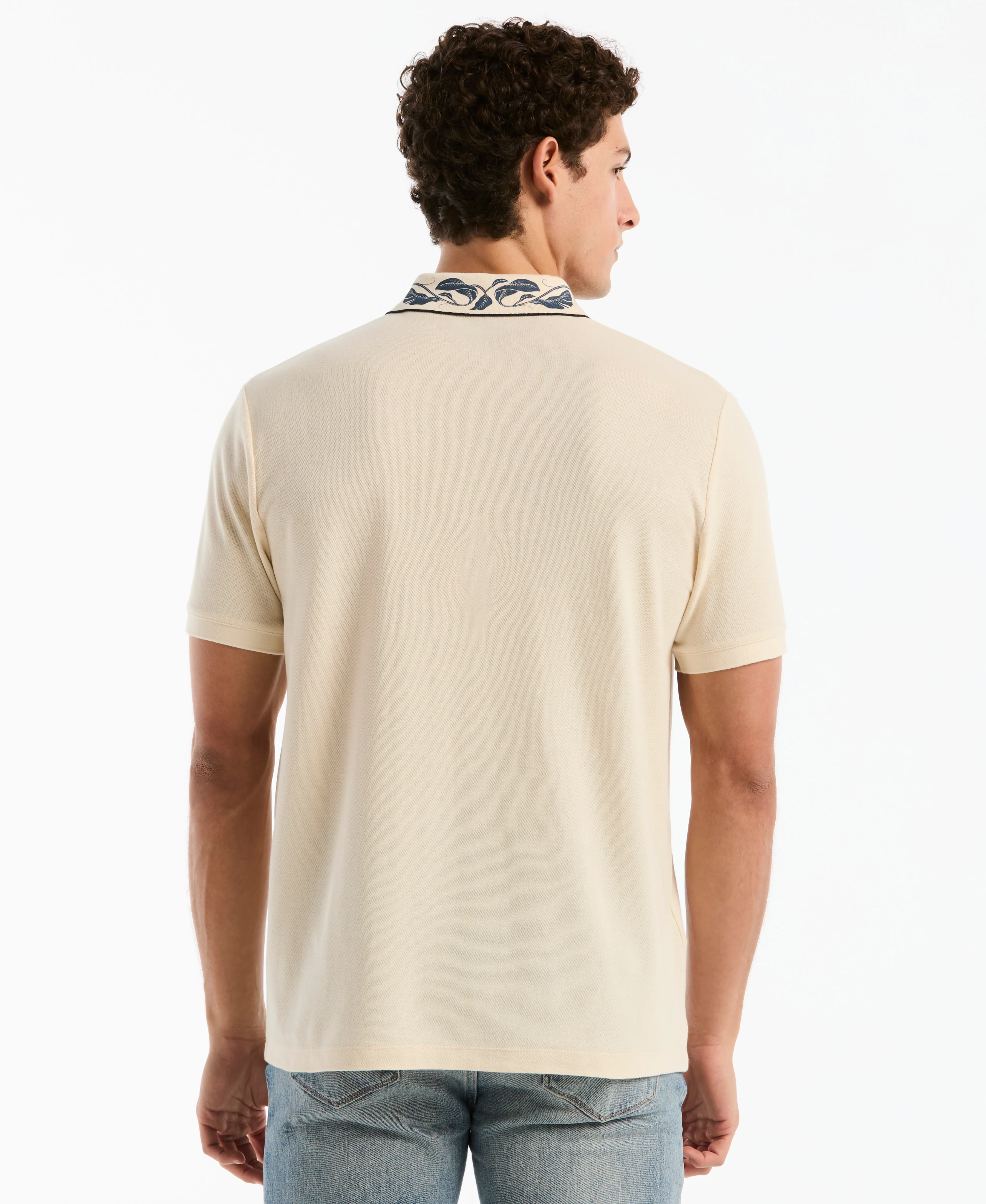 Organic Cotton Floral Collar Polo - Image 2
