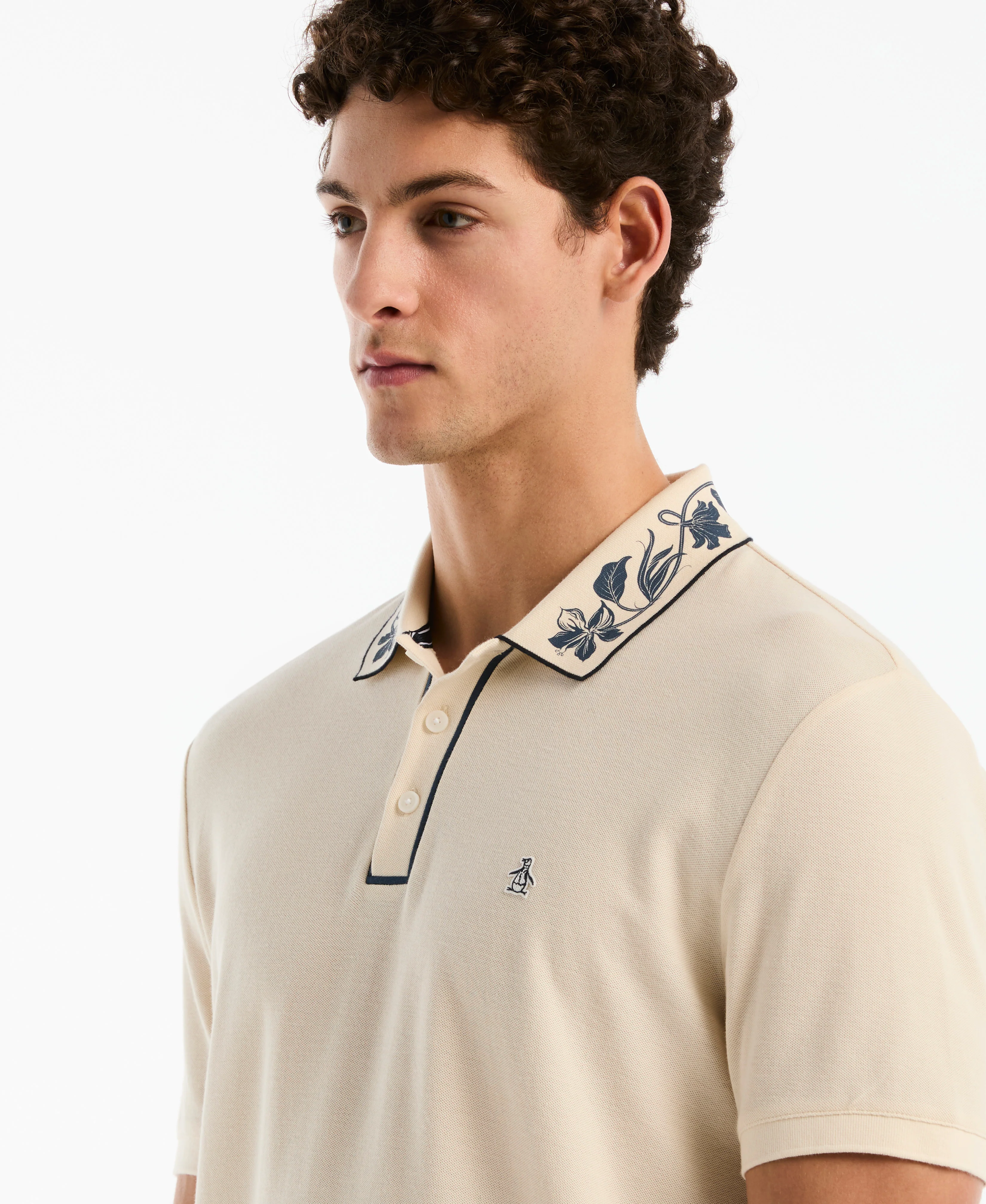 Organic Cotton Floral Collar Polo - Image 3