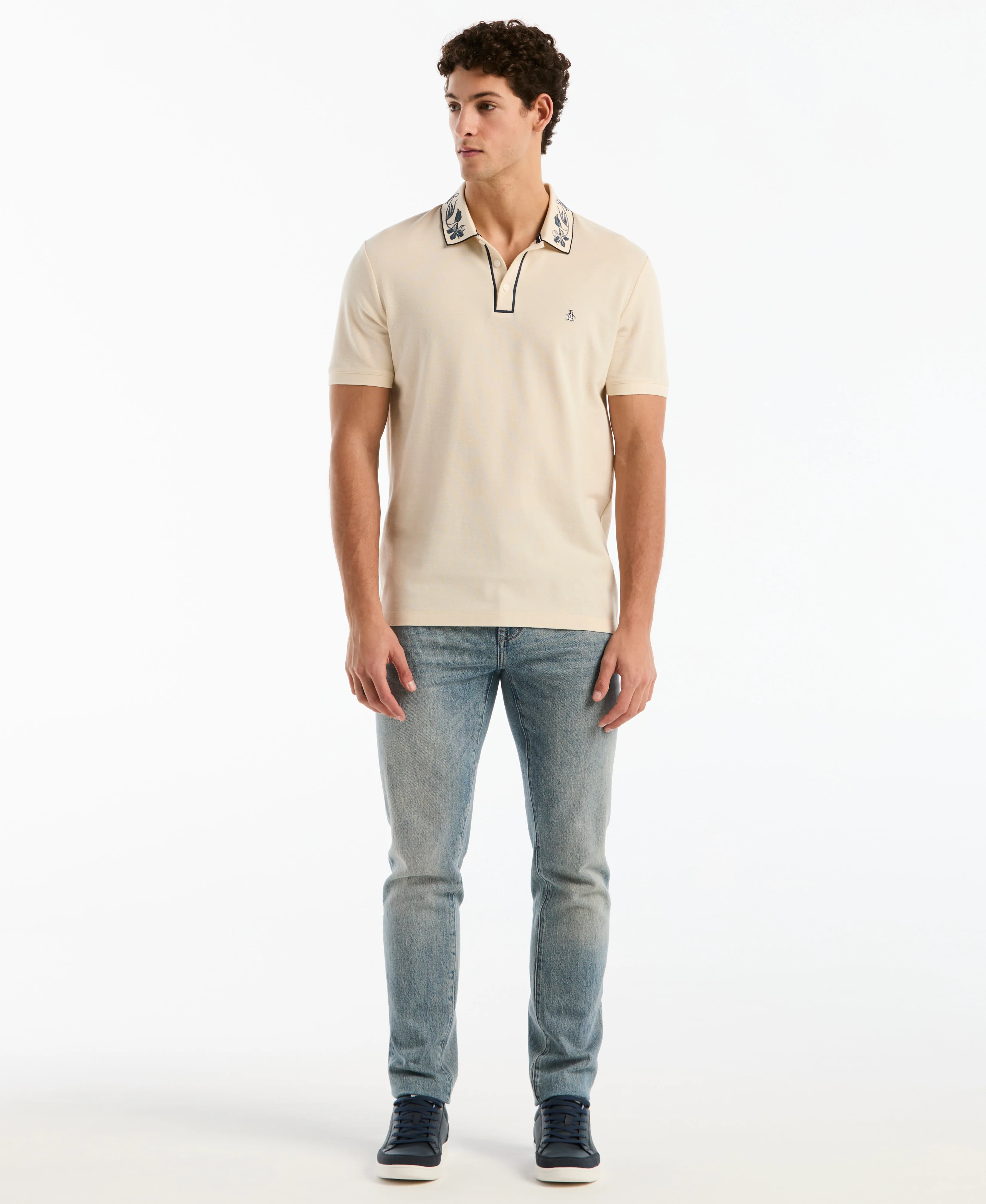 Organic Cotton Floral Collar Polo - Image 4