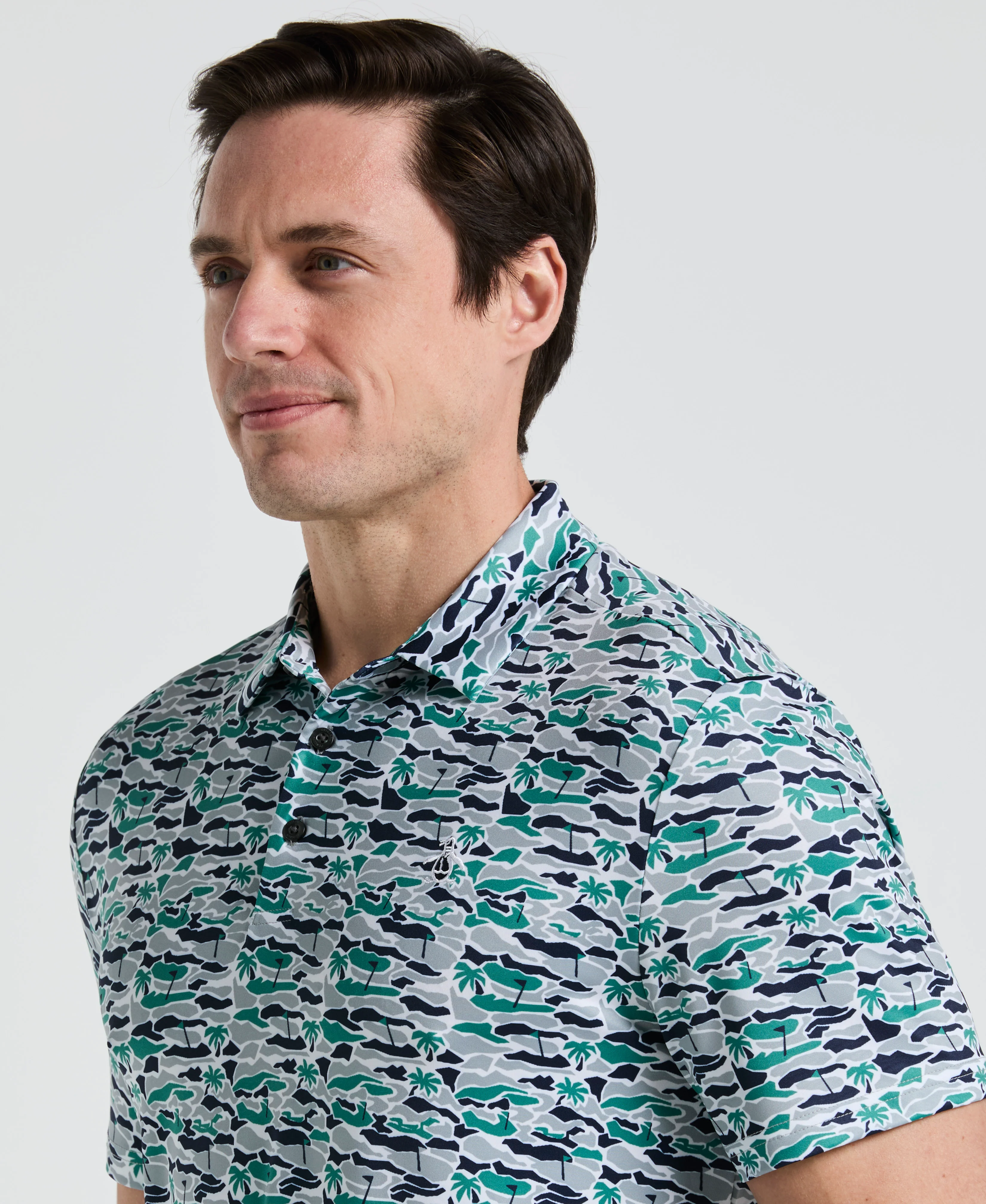 Palm Tree Bunker Print Golf Polo - Image 3