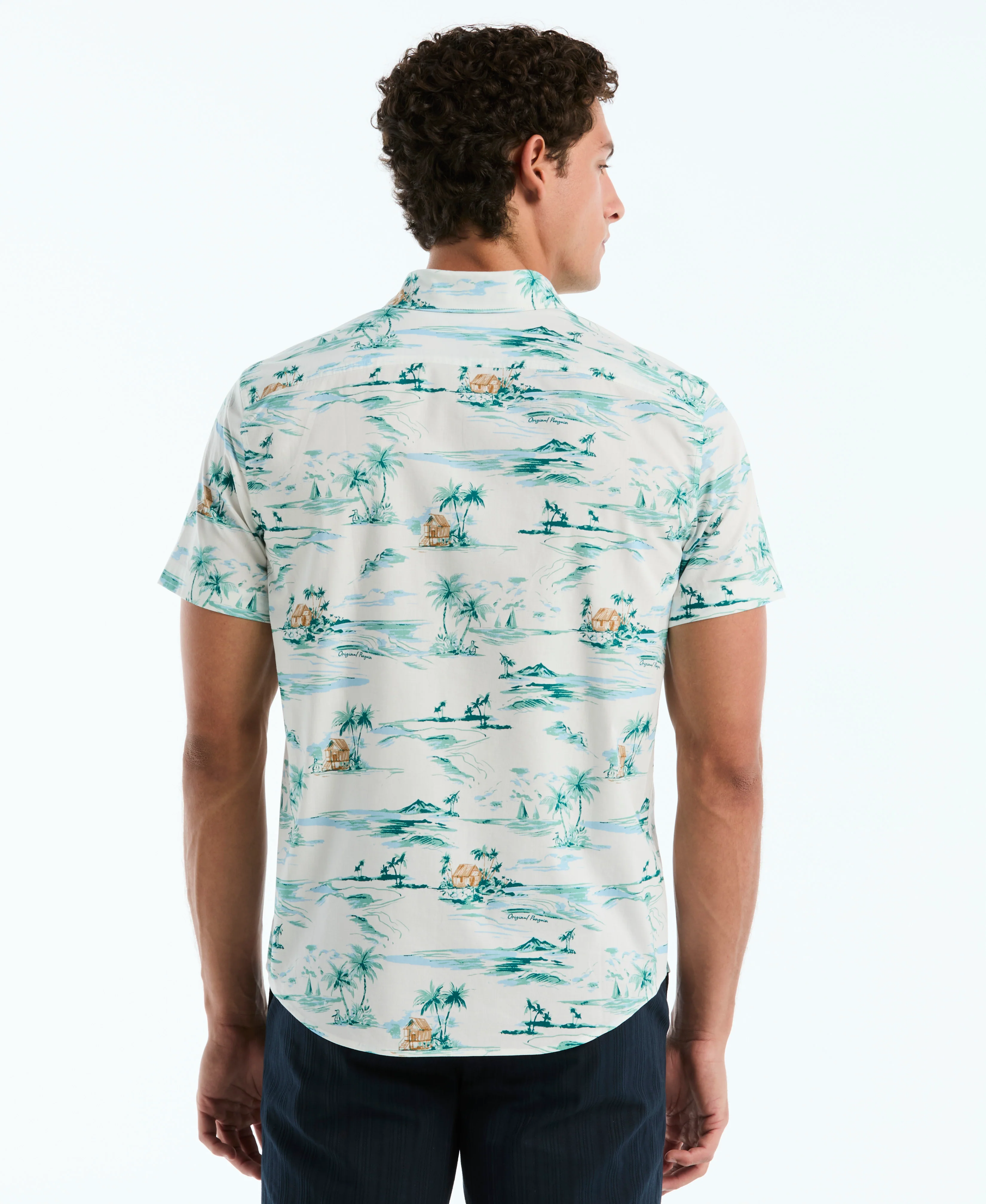 Poplin All-Over Beach Scene Pocket Shirt - Image 2