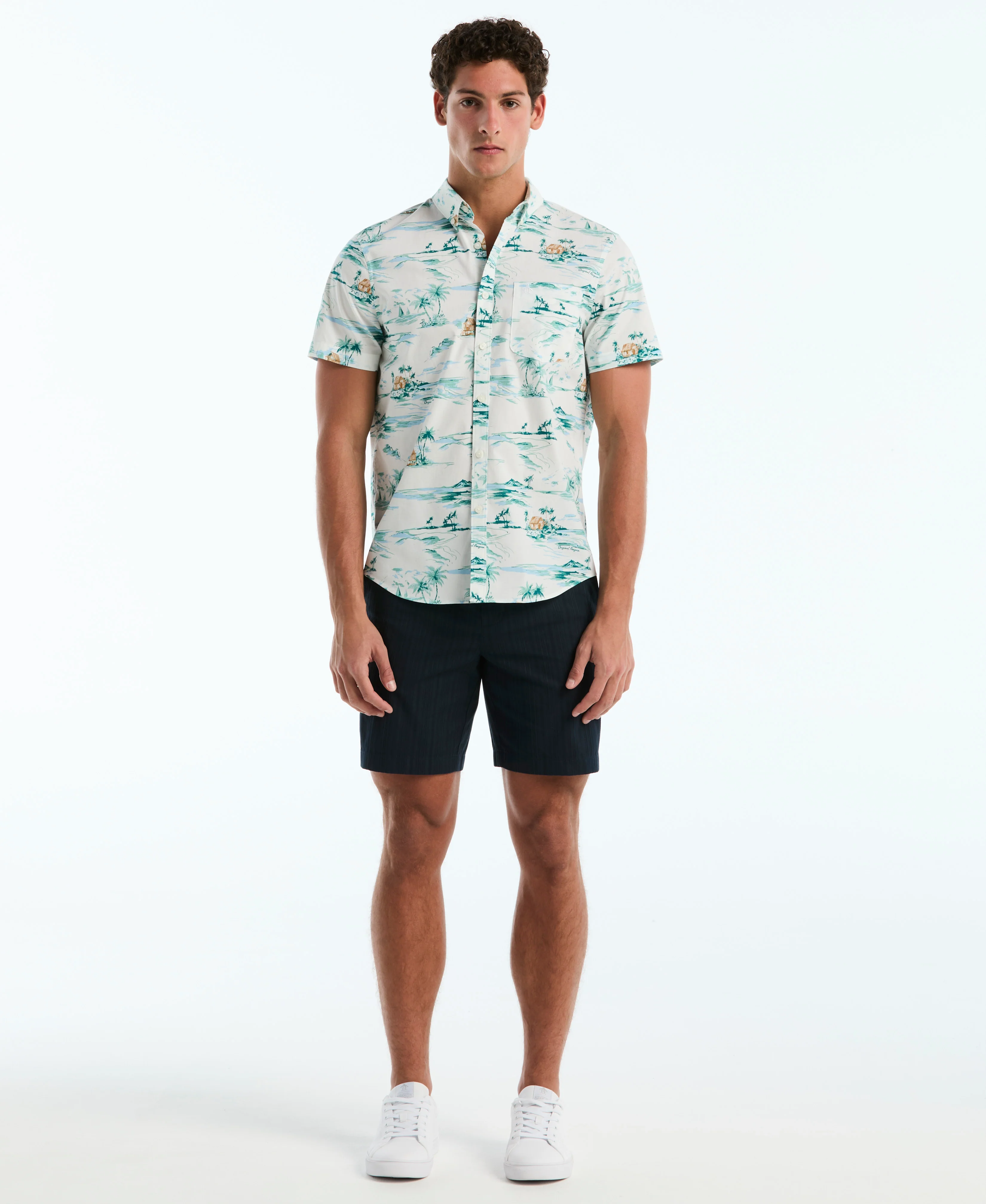 Poplin All-Over Beach Scene Pocket Shirt - Image 4