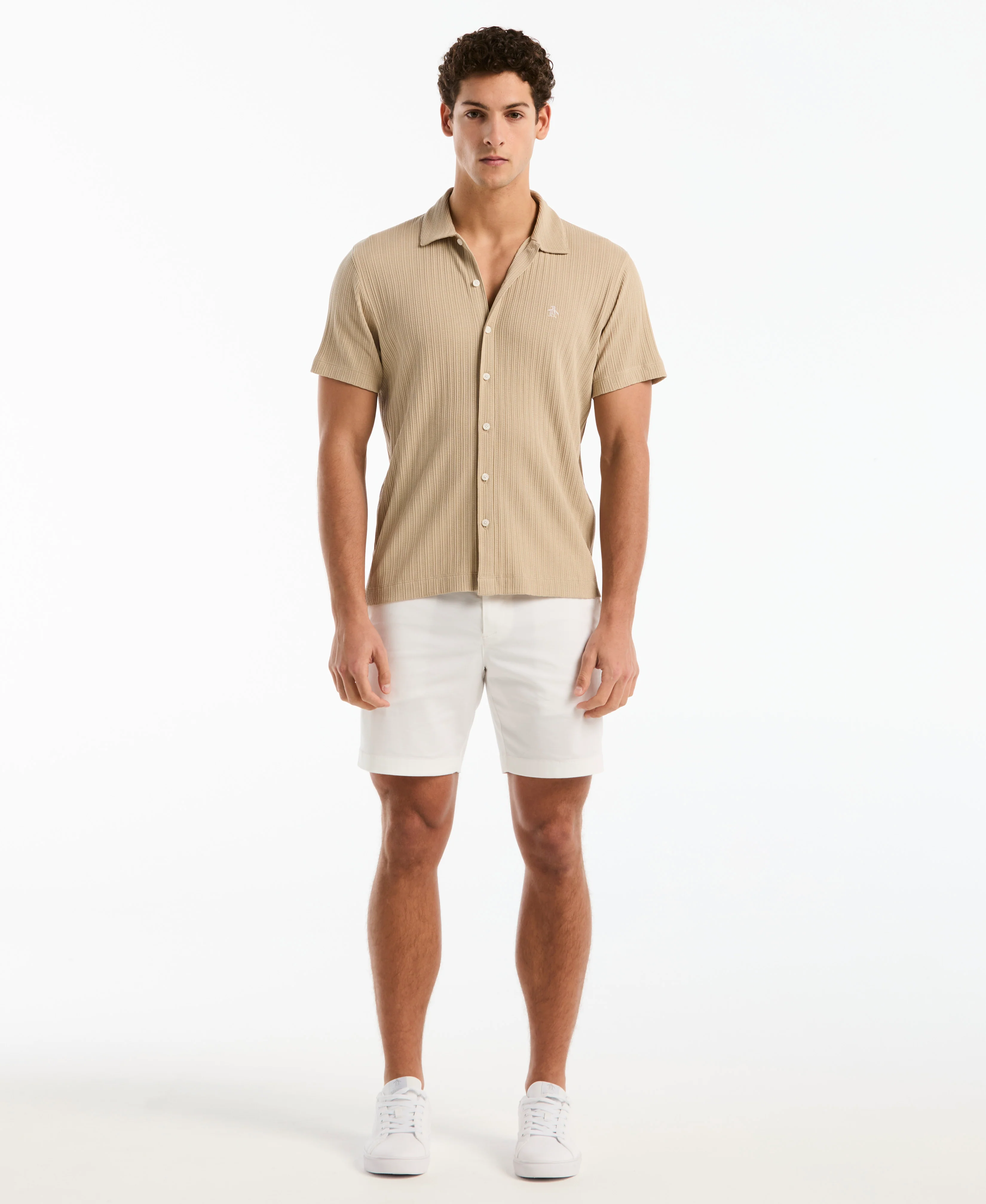 Raised Rib Knit Button-Up Shirt - Image 4