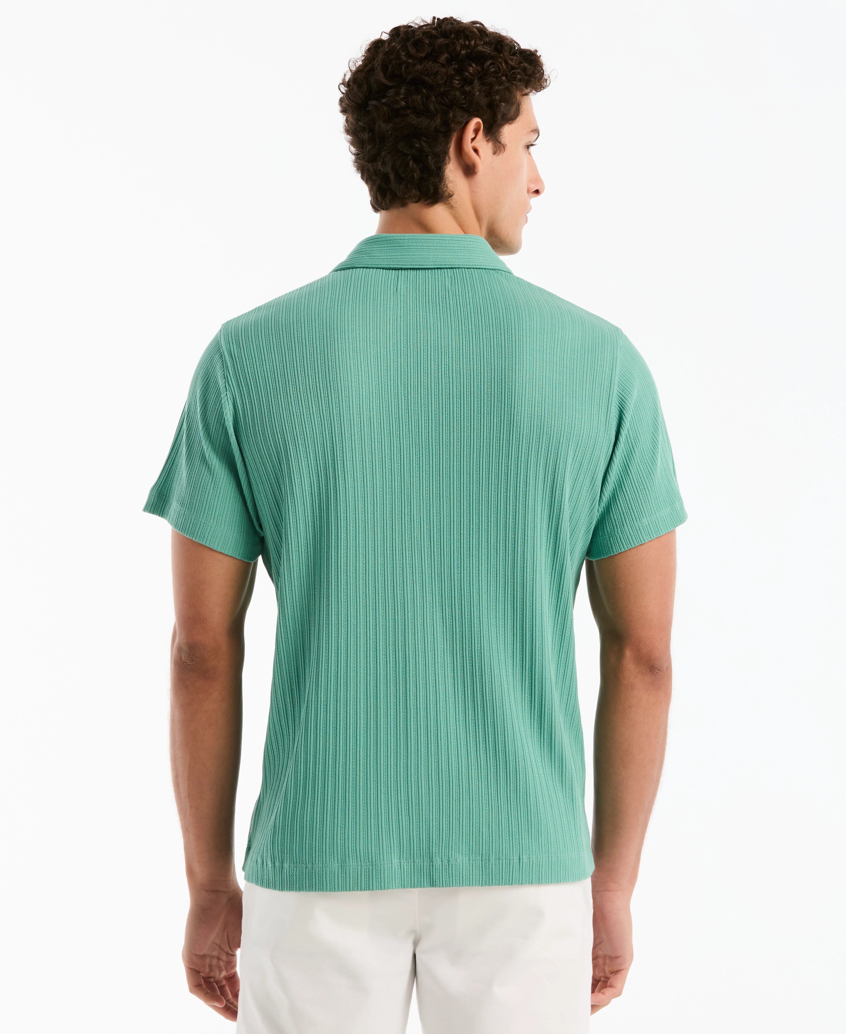 Raised Rib Knit Button-Up Shirt - Image 6