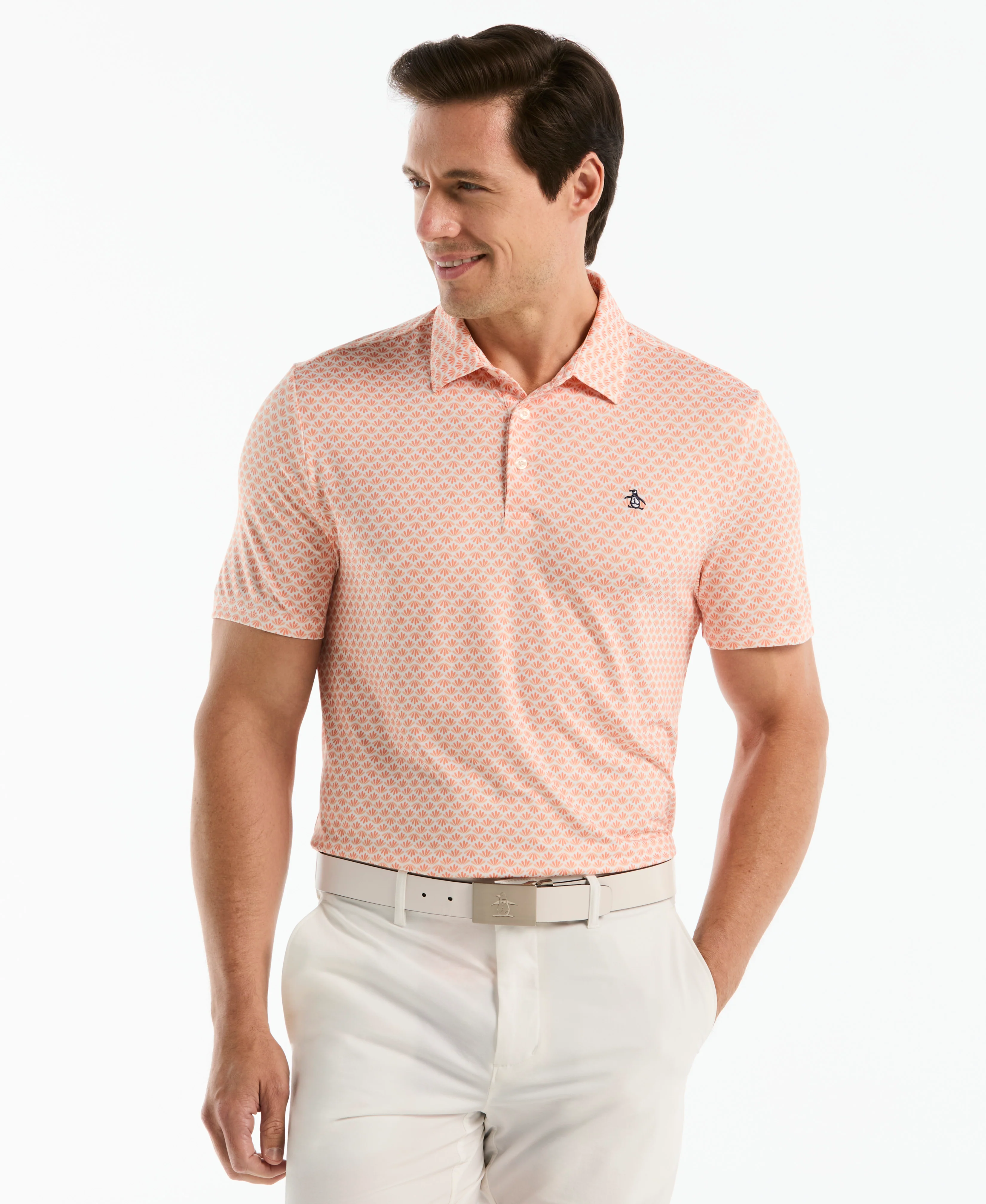 Retro Geometric Print Golf Polo - Image 5