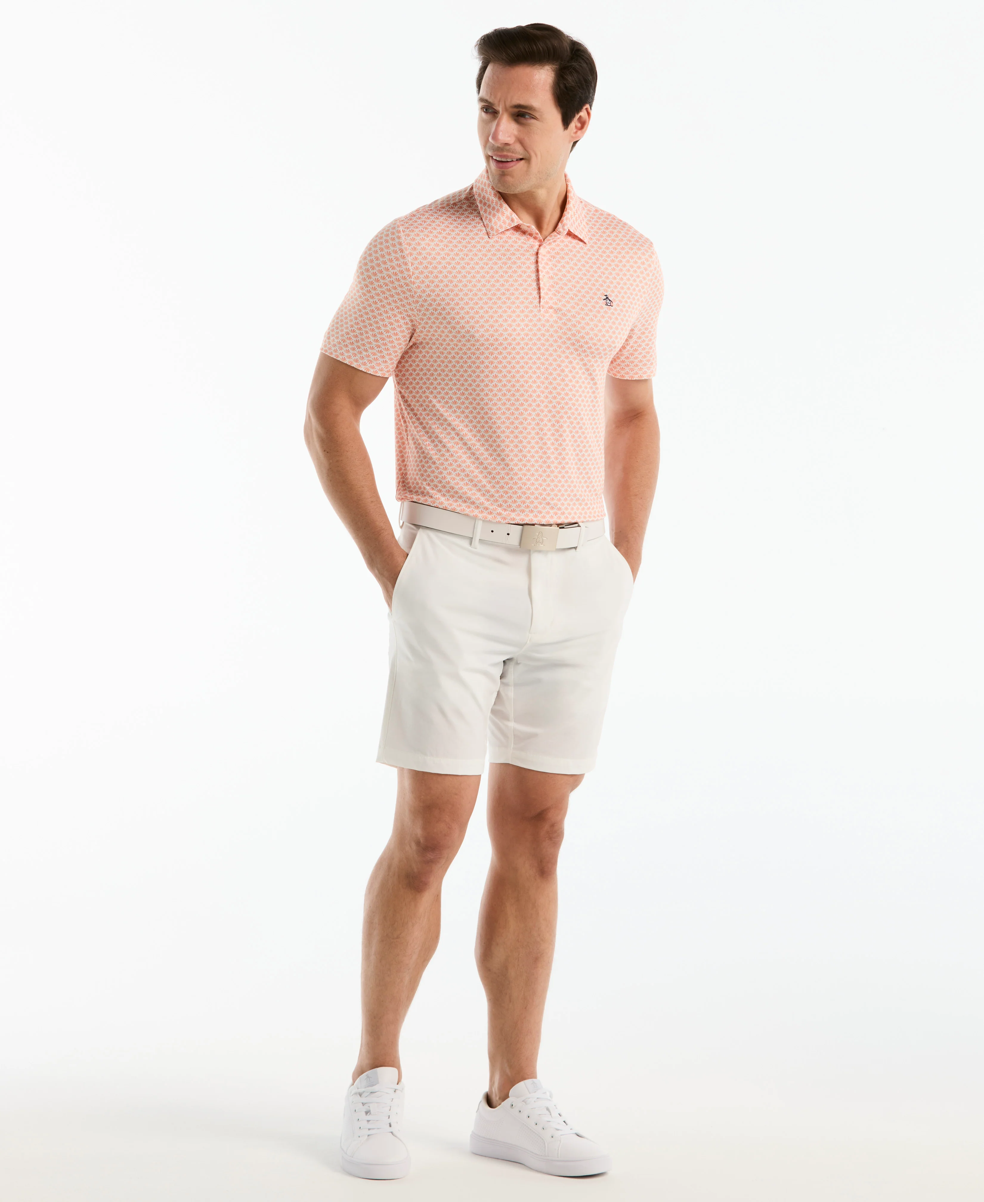 Retro Geometric Print Golf Polo - Image 8