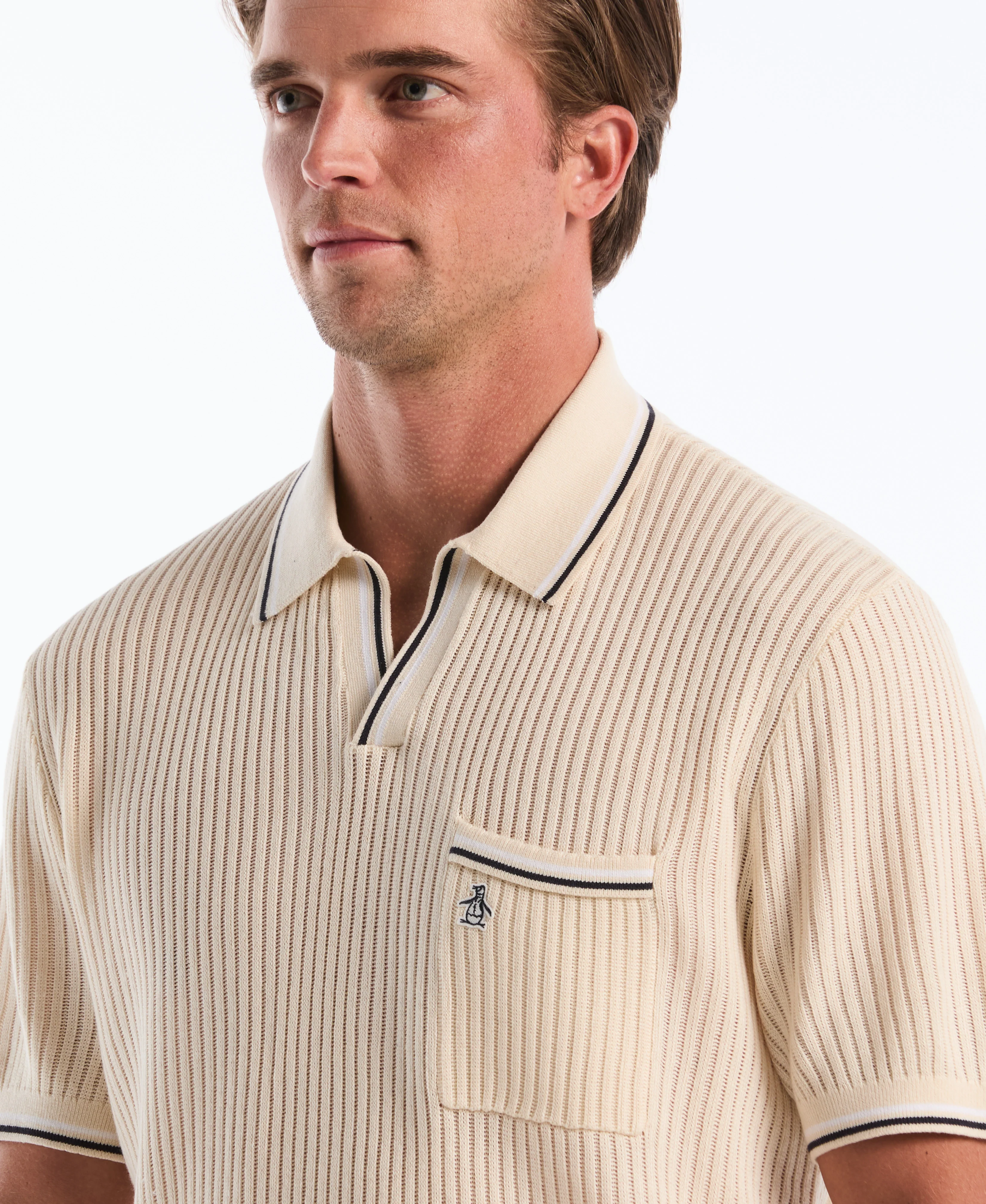 Cotton Ribbed Johnny Sweater Polo - Image 3
