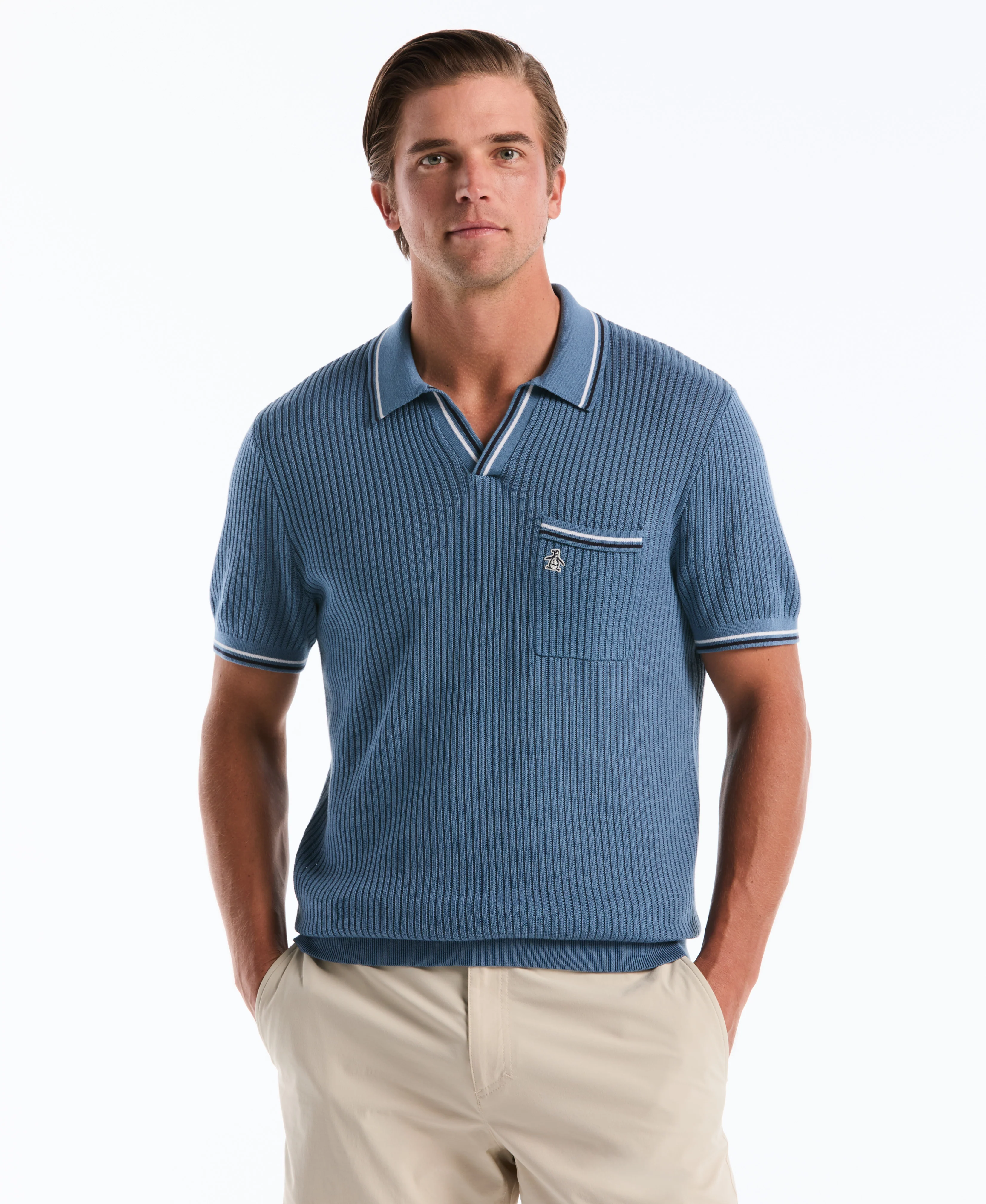 Cotton Ribbed Johnny Sweater Polo - Image 5