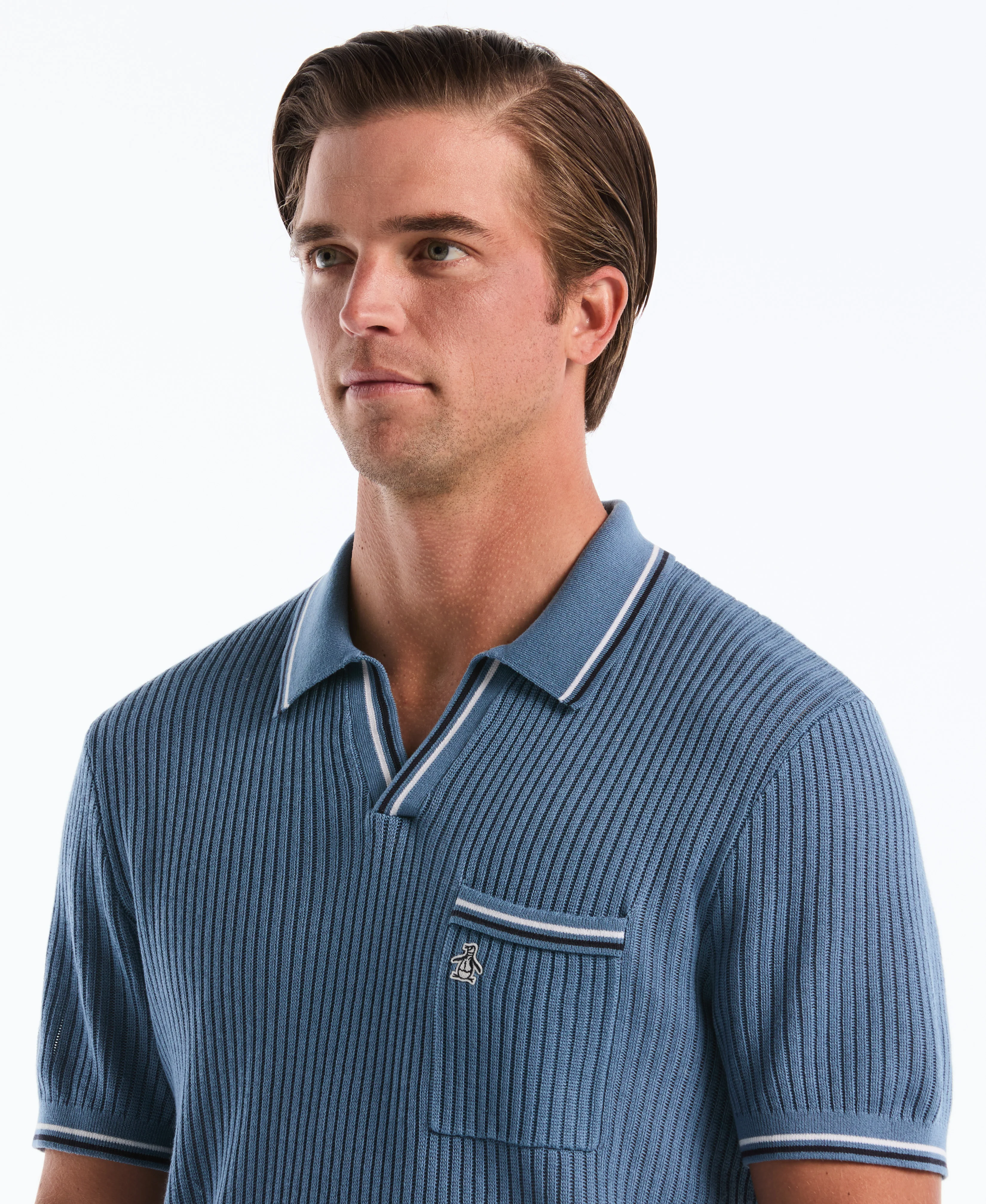 Cotton Ribbed Johnny Sweater Polo - Image 7