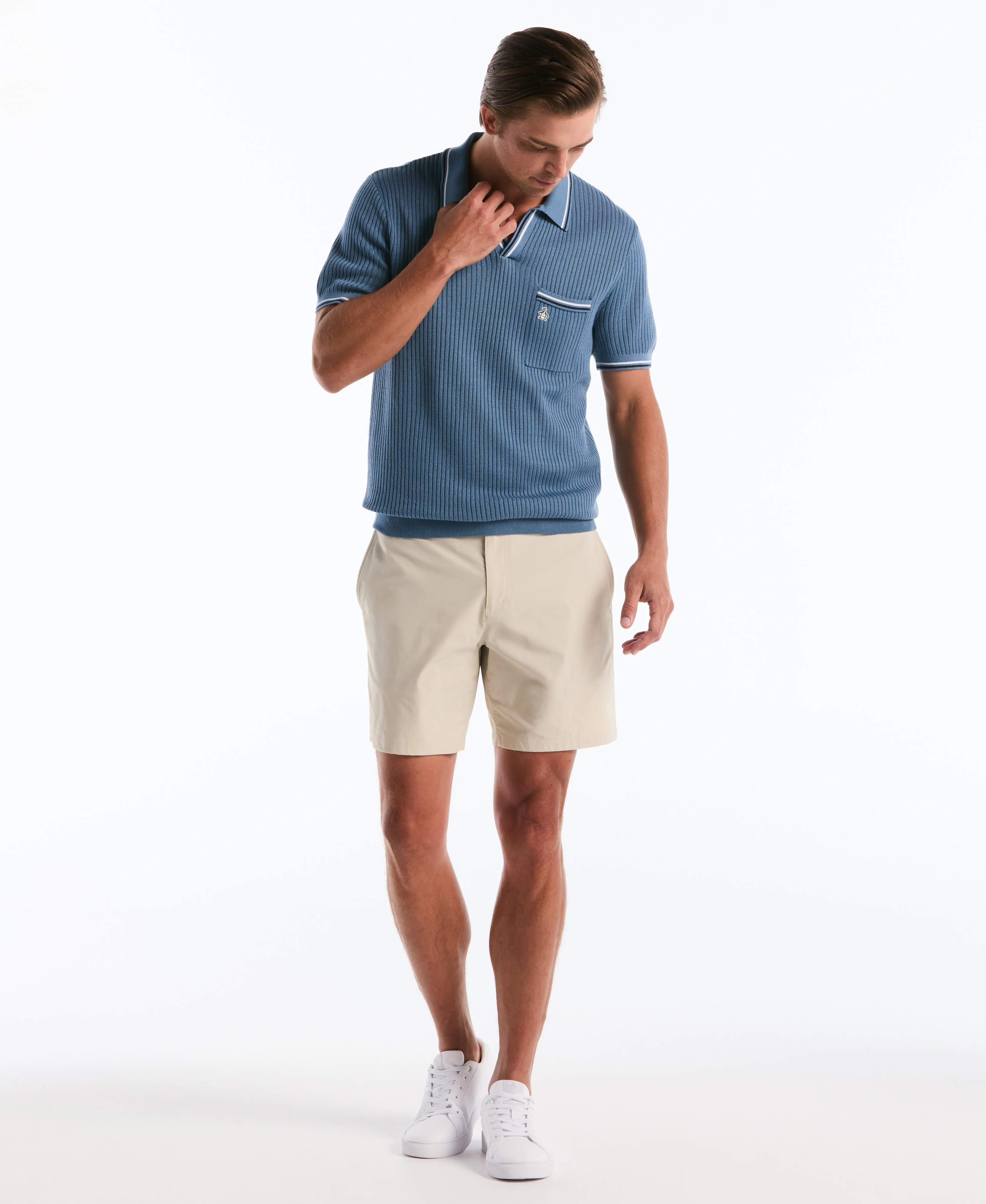 Cotton Ribbed Johnny Sweater Polo - Image 8